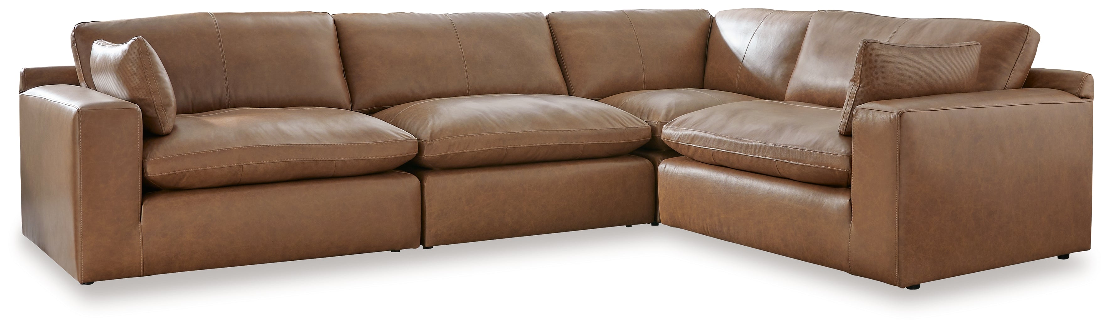 Floridian Furniture - Ashley Furniture - Emilia Sectional - RAF 4-Piece Sectional / Caramel - 30901S3