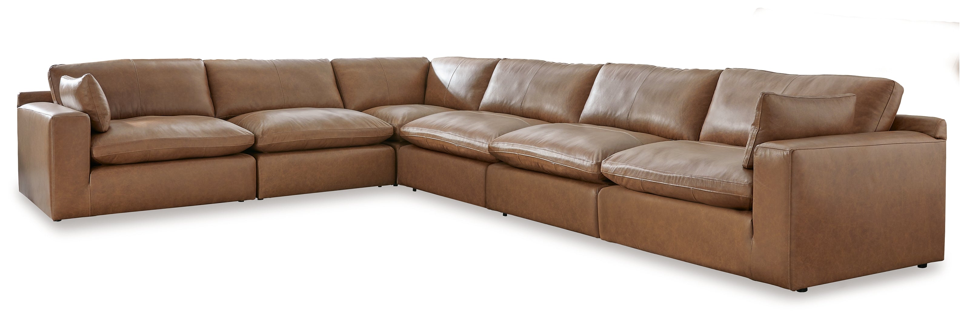 Floridian Furniture - Ashley Furniture - Emilia Sectional - RAF 6-Piece Sectional / Caramel - 30901S5