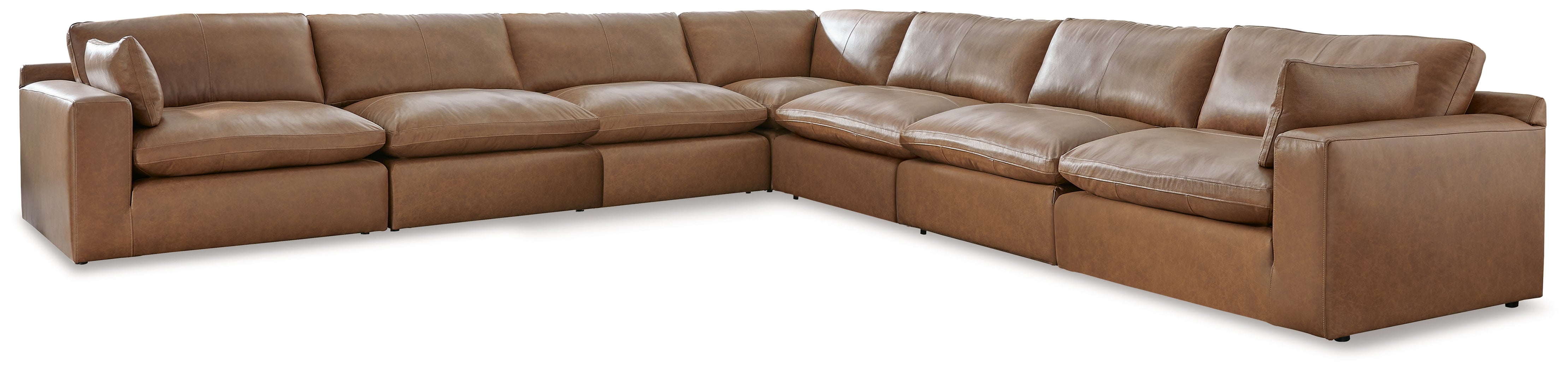 Floridian Furniture - Ashley Furniture - Emilia Sectional - RAF 7-Piece Sectional / Caramel - 30901S6