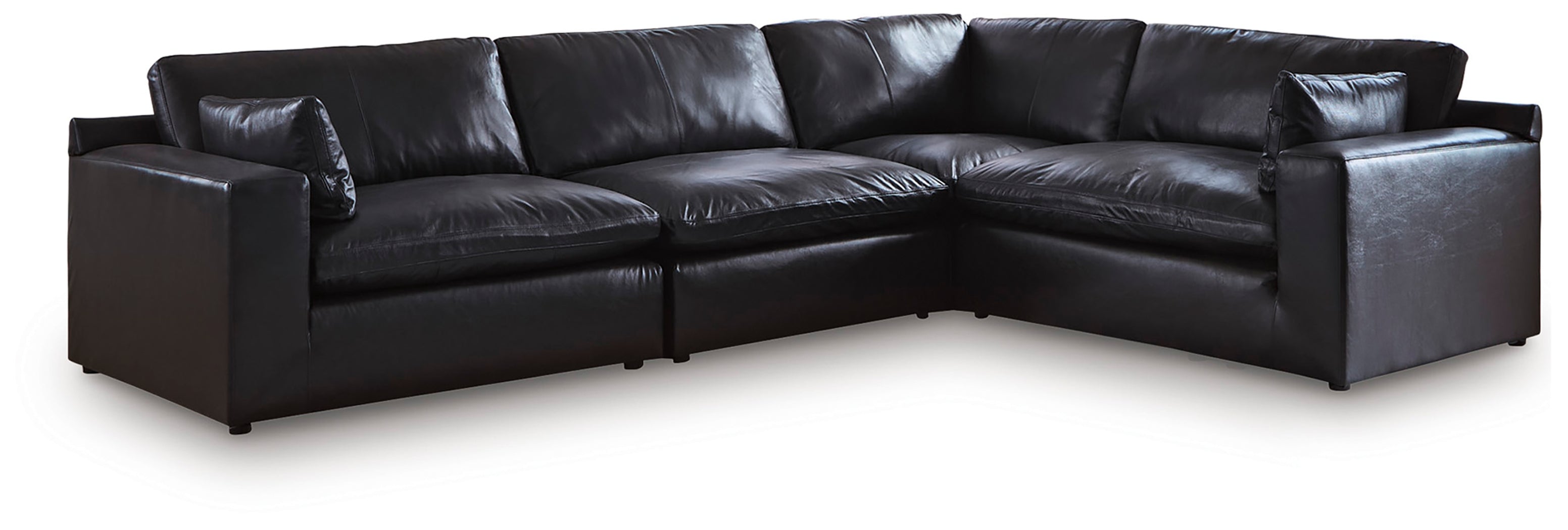 Floridian Furniture - Ashley Furniture - Emilia Sectional - RAF 4-Piece Sectional / Black - 30902S3