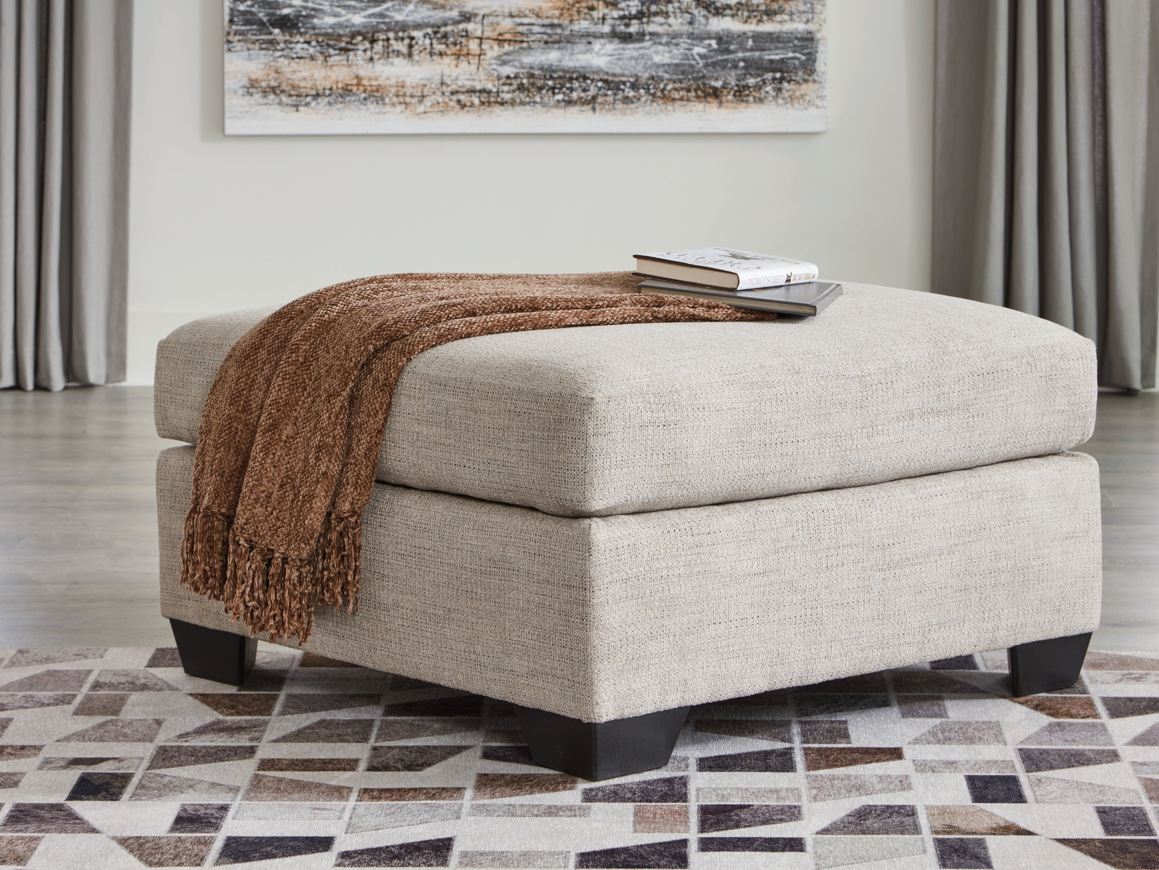 Floridian Furniture - Ashley Furniture - Mahoney Living Room - Oversized Accent Ottoman / Pebble - 3100408