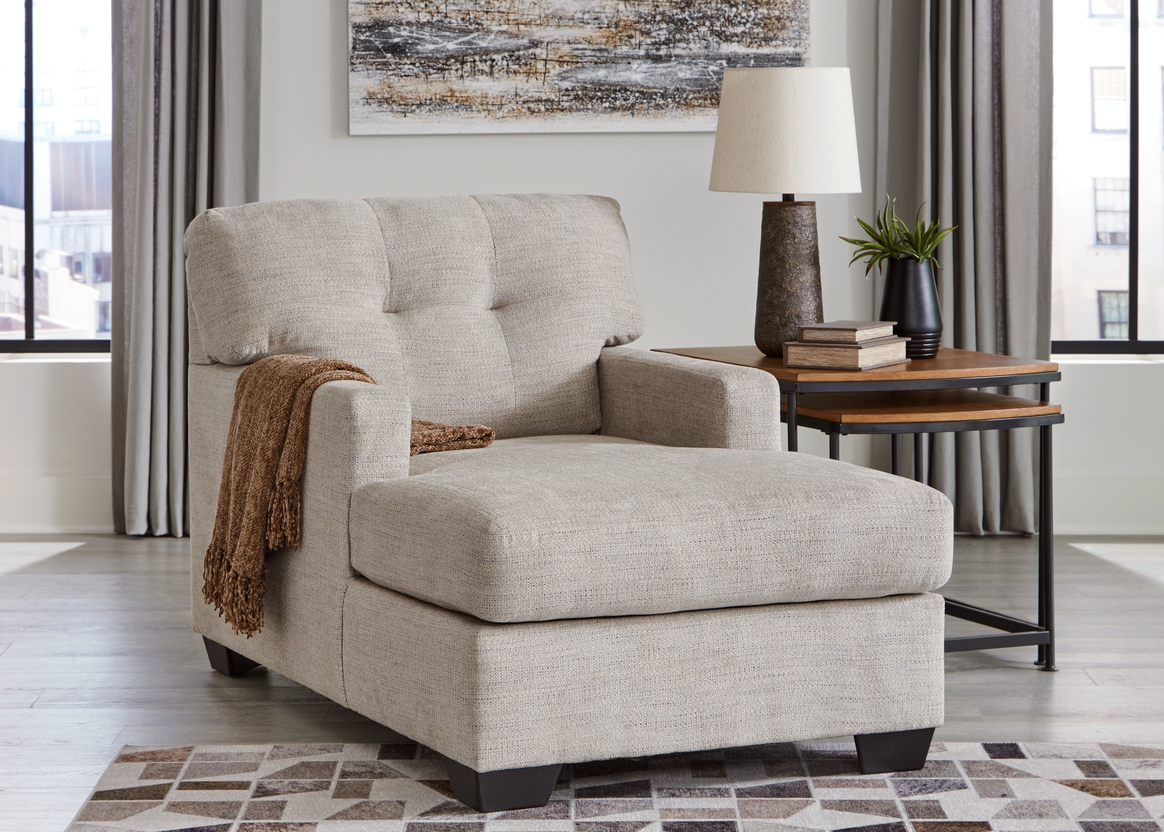 Floridian Furniture - Ashley Furniture - Mahoney Living Room - Chaise / Pebble - 3100415