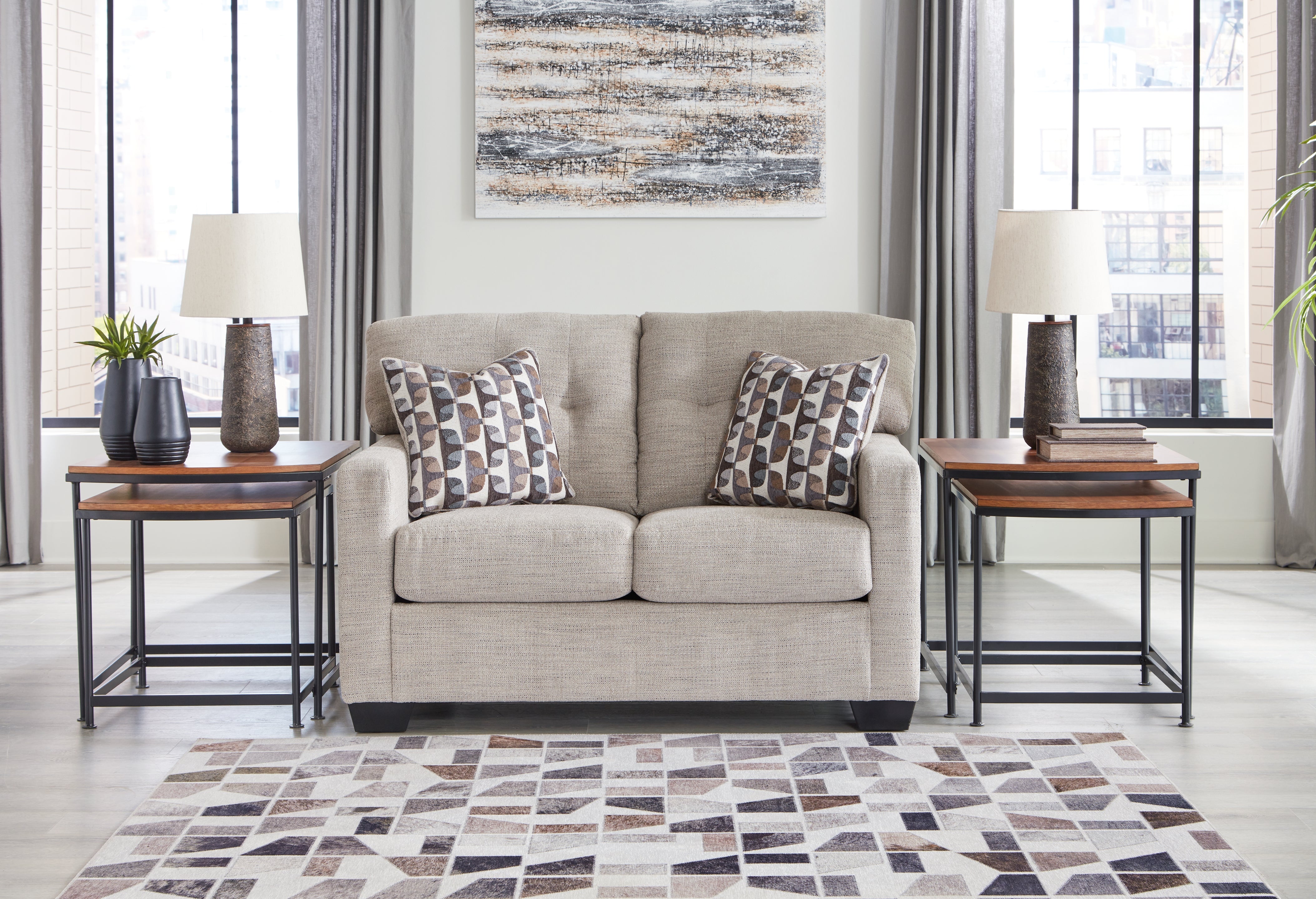 Floridian Furniture - Ashley Furniture - Mahoney Living Room - Loveseat / Pebble - 3100435