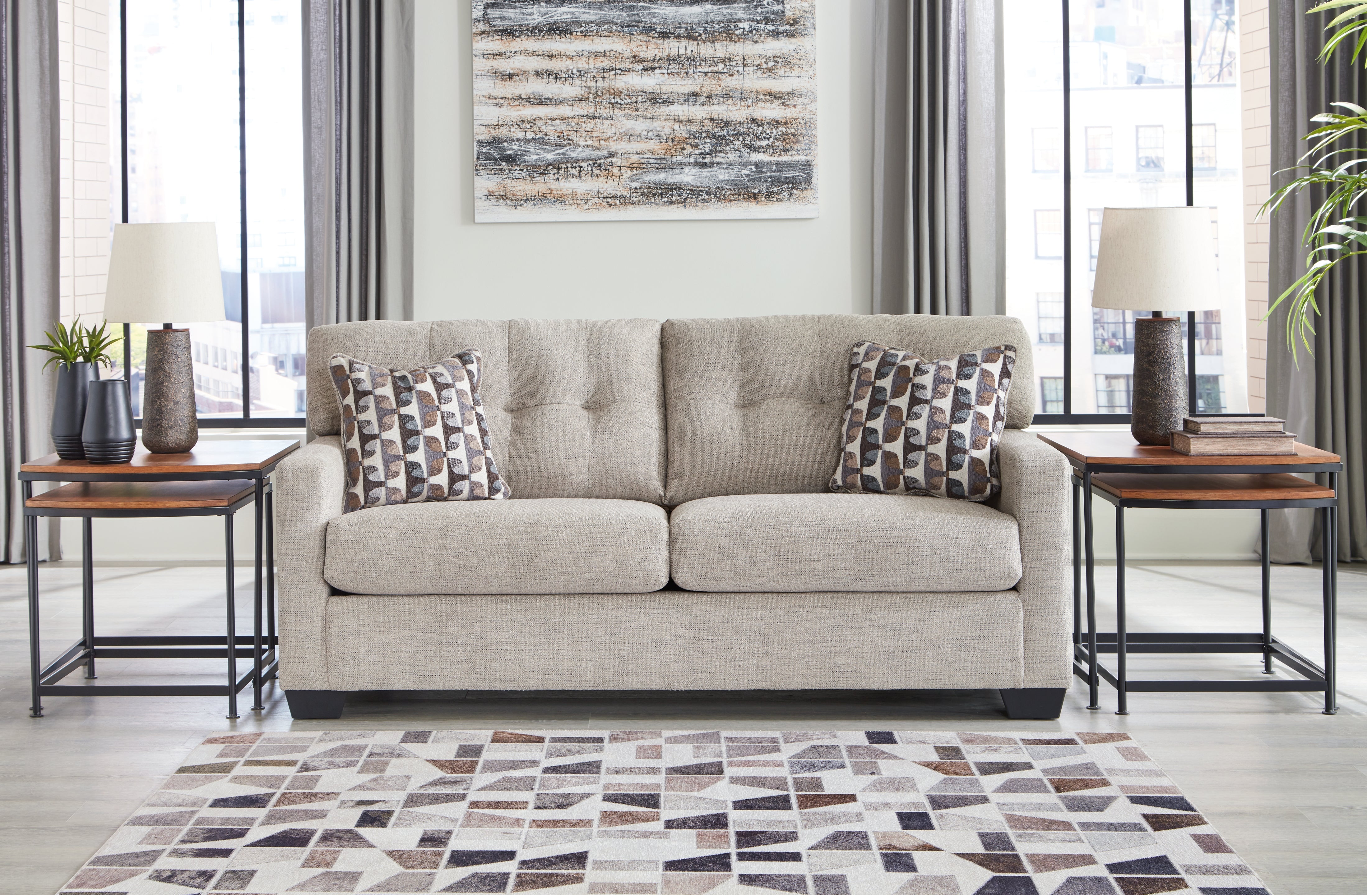 Floridian Furniture - Ashley Furniture - Mahoney Living Room - Sofa / Pebble - 3100438