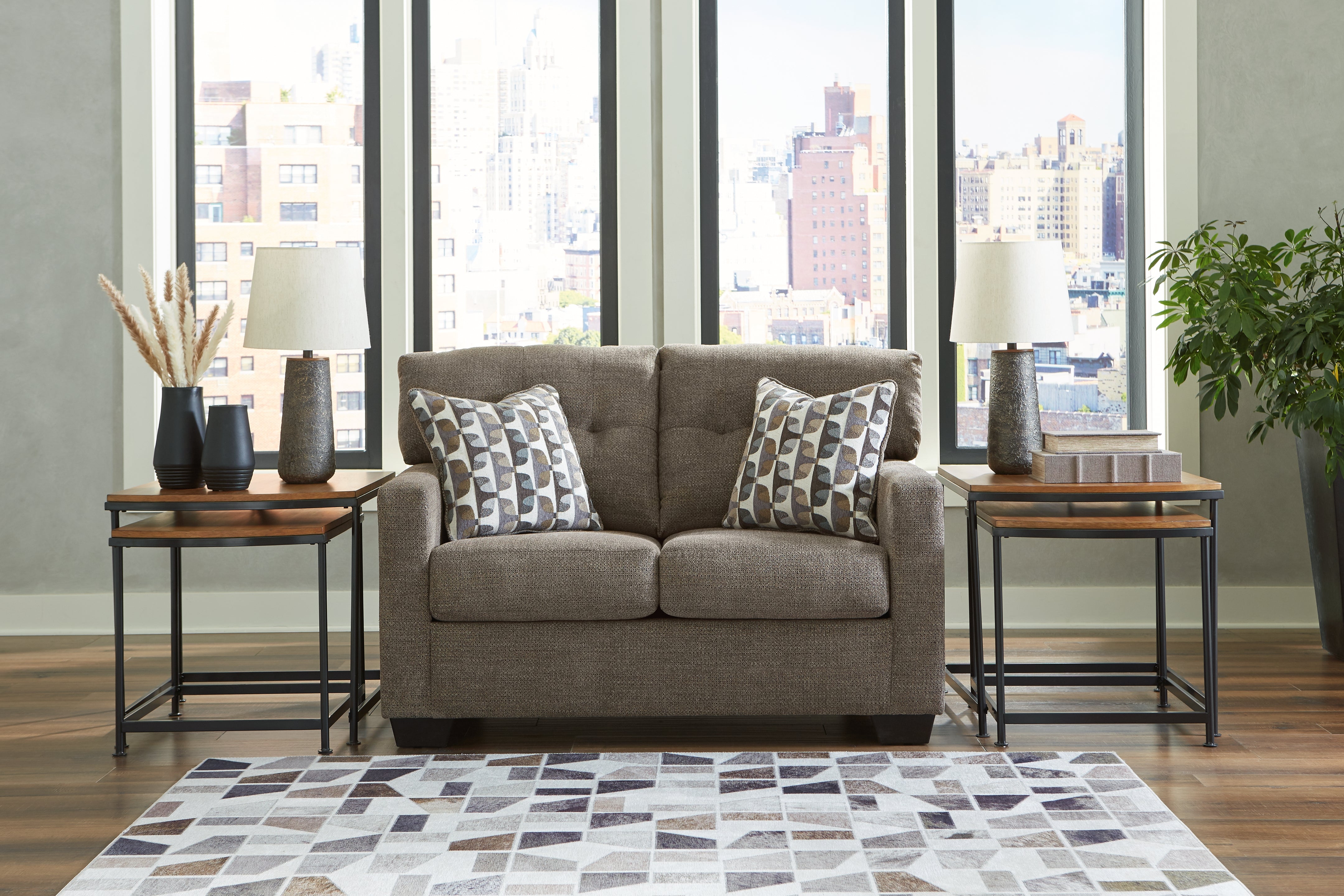 Floridian Furniture - Ashley Furniture - Mahoney Living Room - Loveseat / Chocolate - 3100535