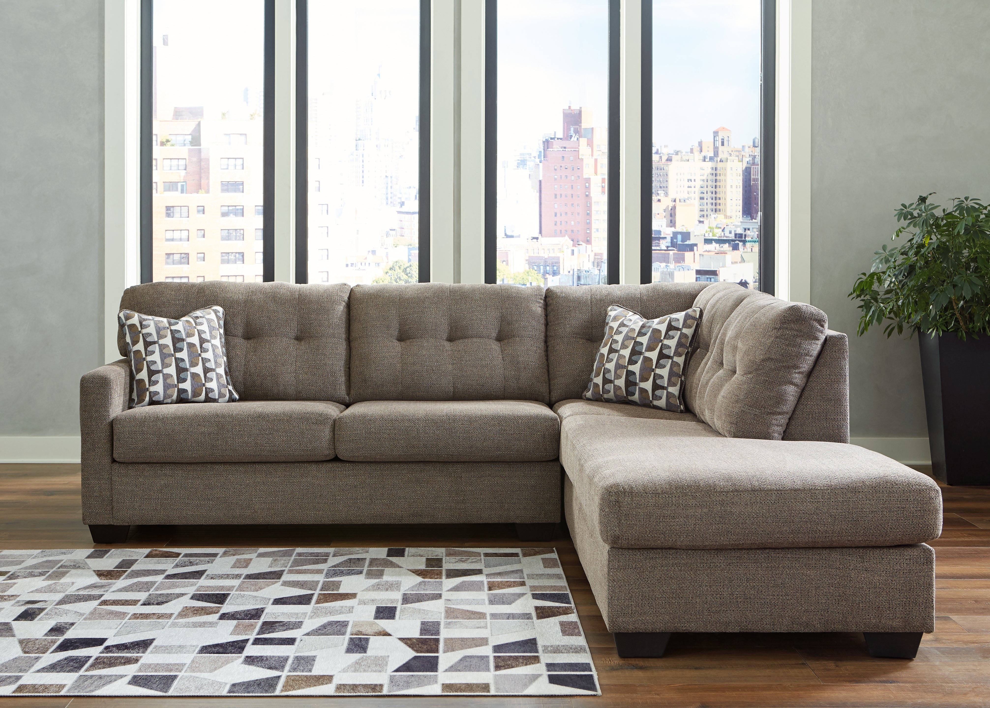 Floridian Furniture - Ashley Furniture - Mahoney Sectional - LAF 2-Piece Sectional with Chaise / Chocolate - 31005S2