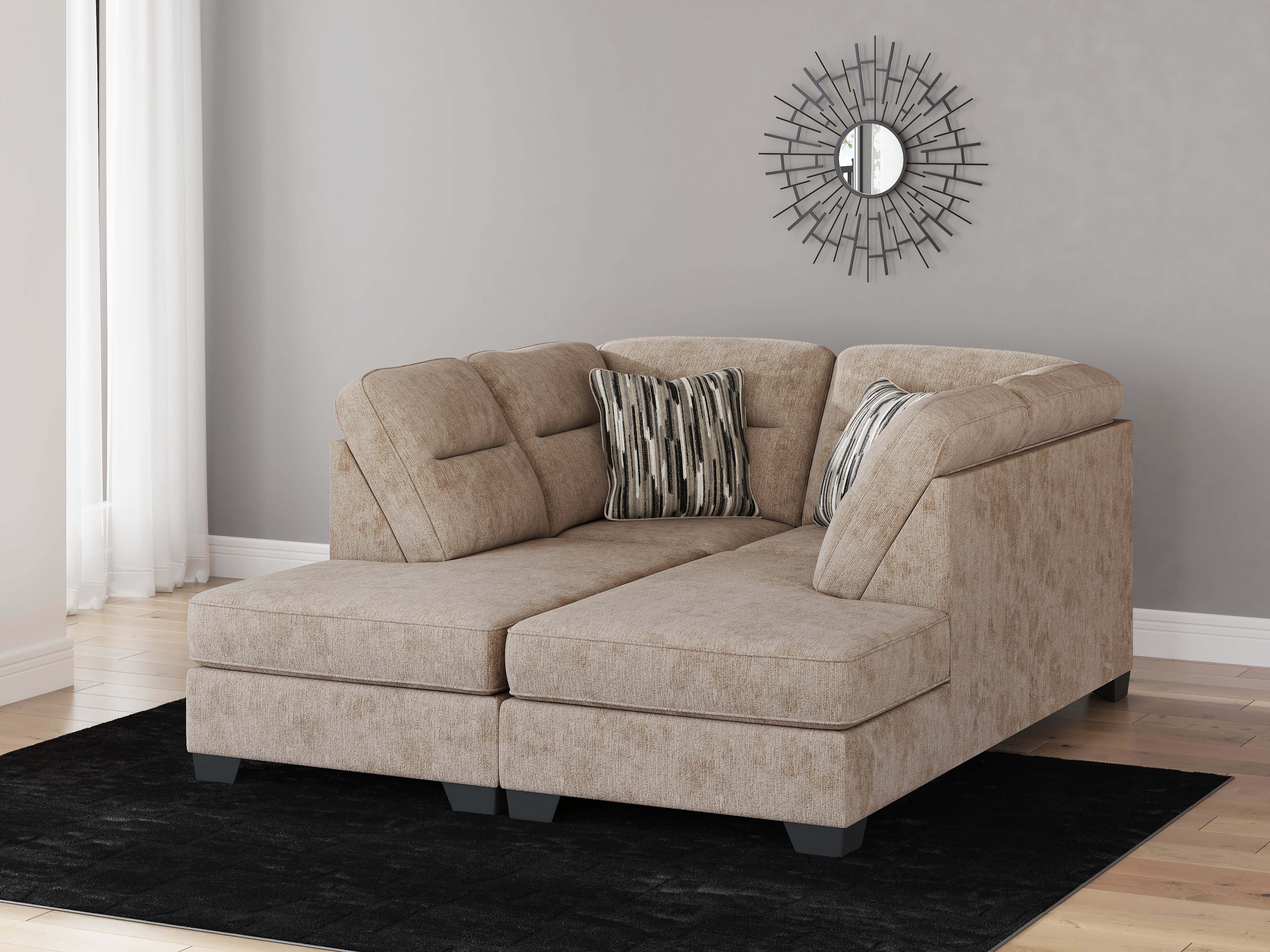 Floridian Furniture - Ashley Furniture - Olten Sectional - RAF 2-Piece Super Chaise / Mocha - 31304S3