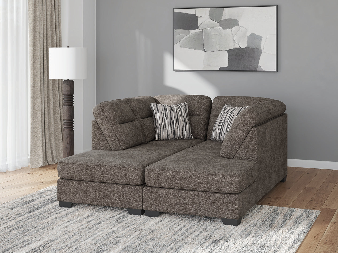 Floridian Furniture - Ashley Furniture - Olten Sectional - RAF 2-Piece Super Chaise / Graphite - 31305S3