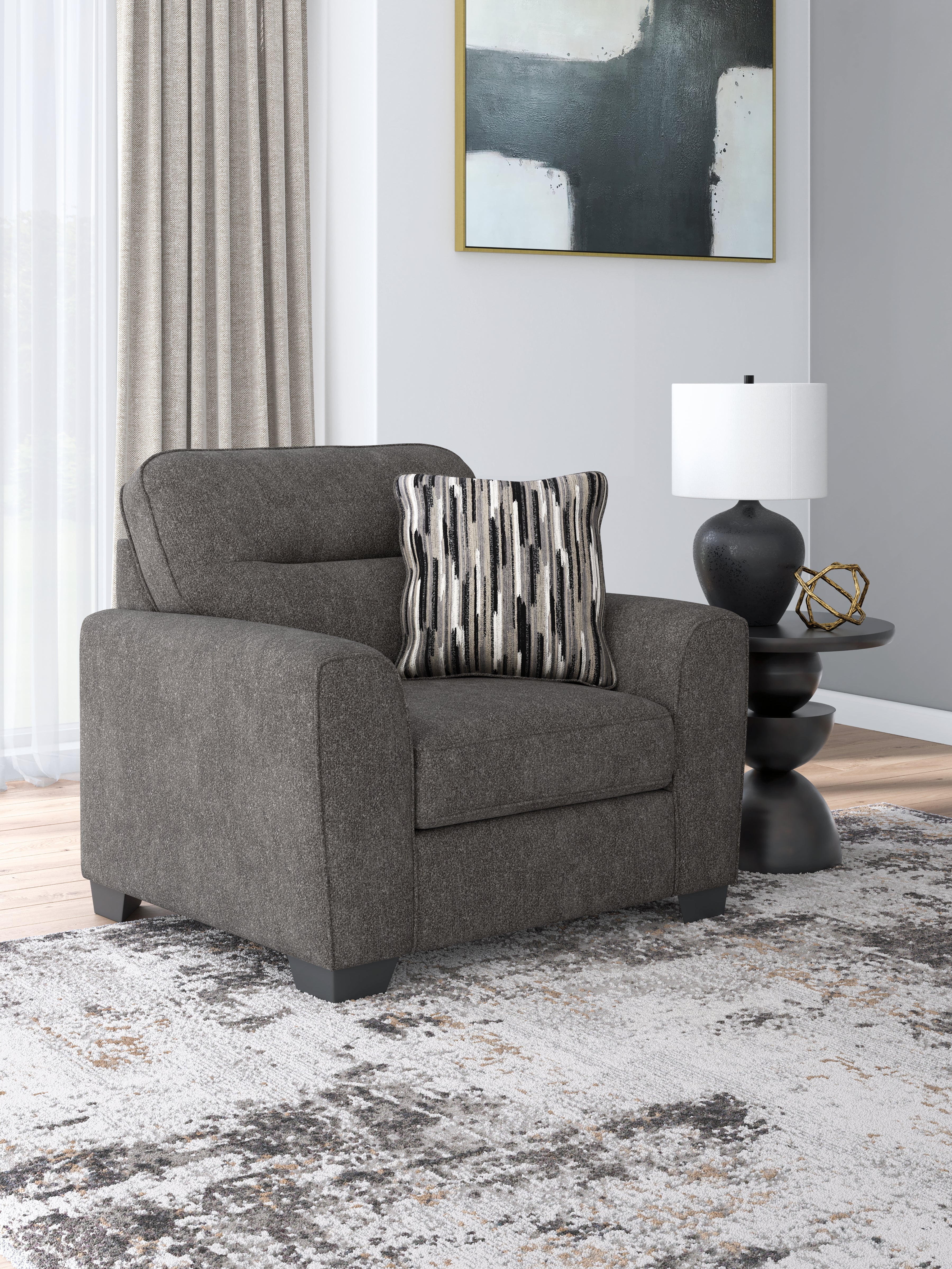 Floridian Furniture - Ashley Furniture - Olten Living Room - Chair and a Half / Graphite - 3130523