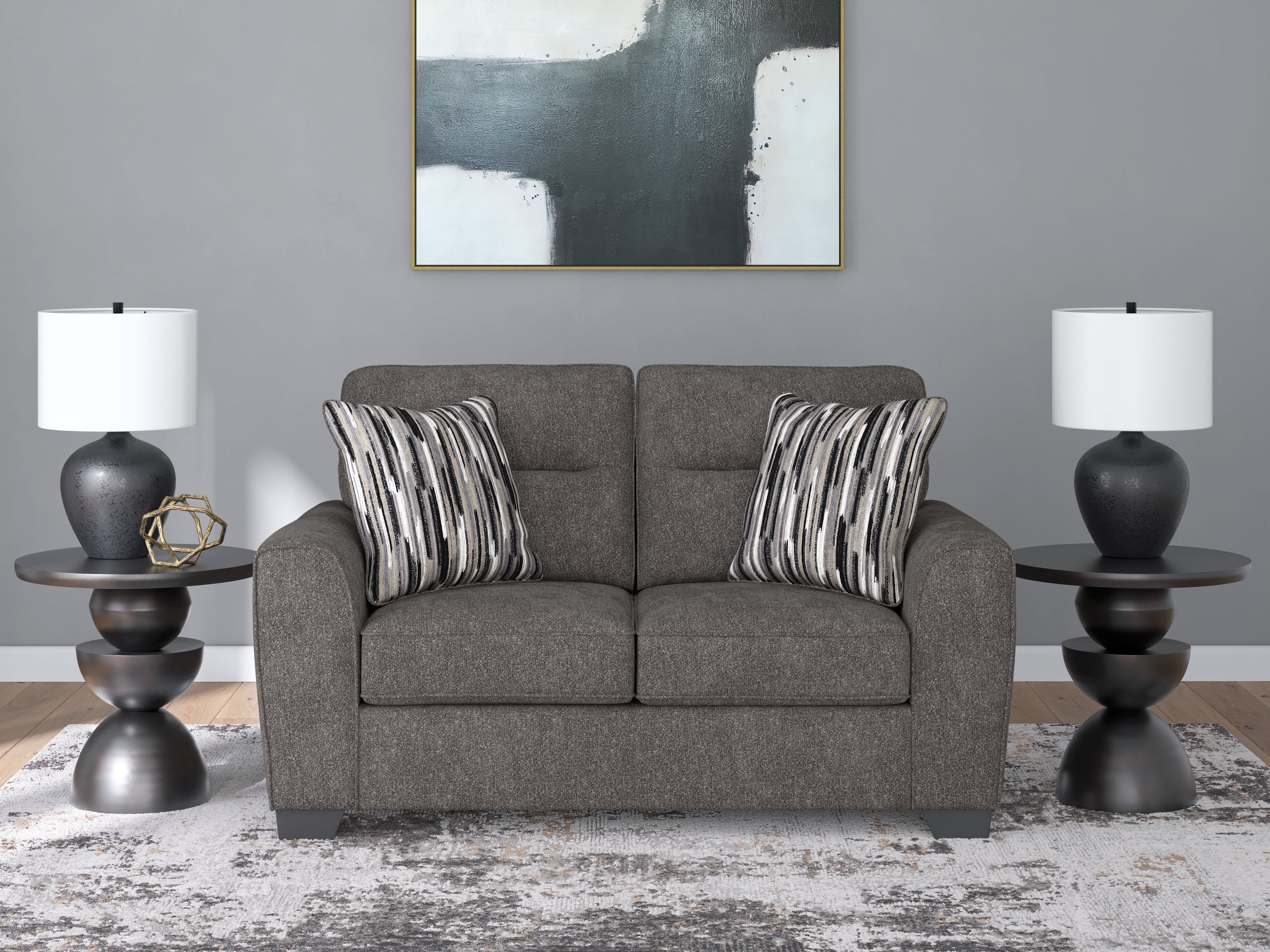 Floridian Furniture - Ashley Furniture - Olten Living Room - Loveseat / Graphite - 3130535