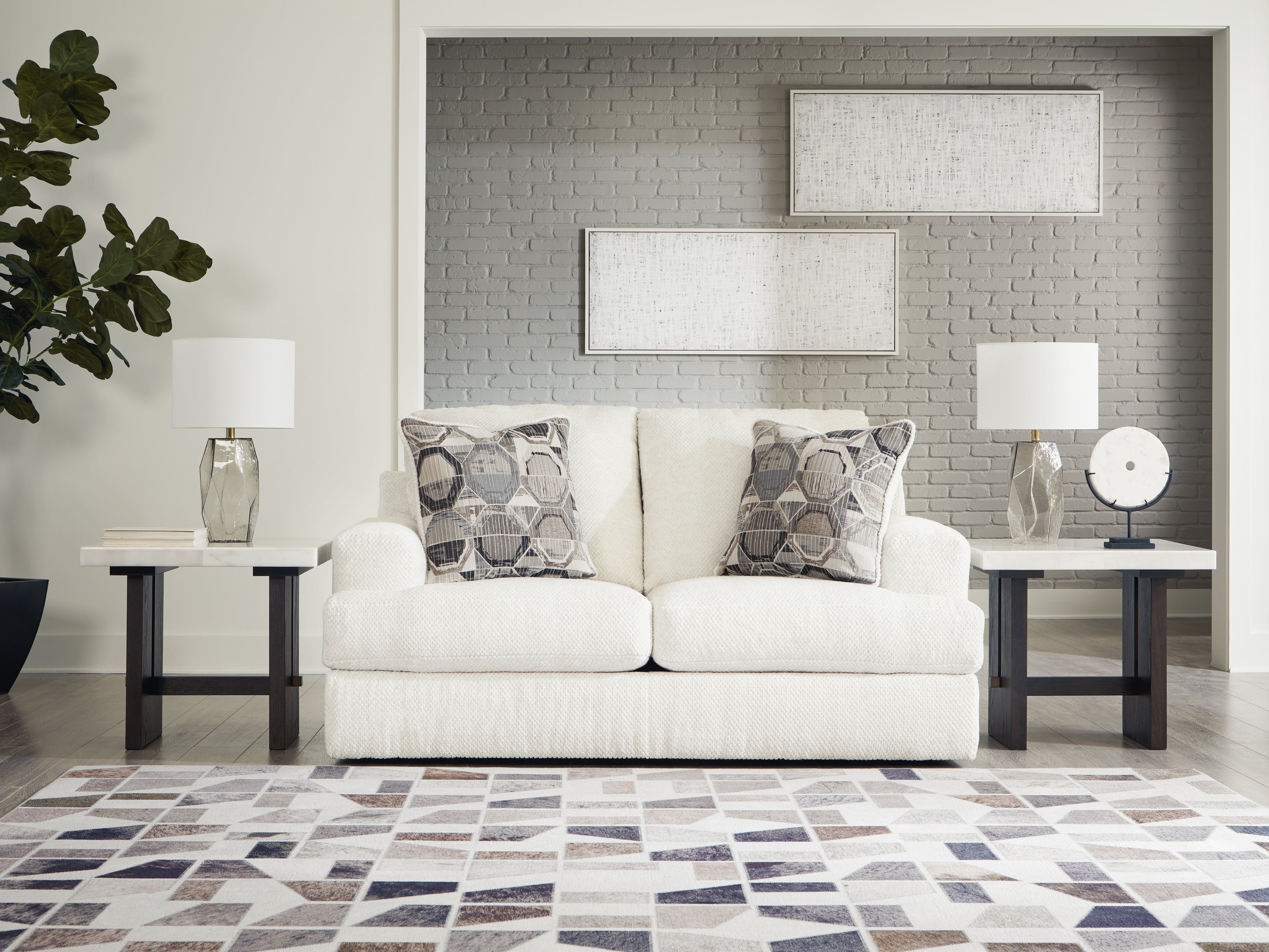 Floridian Furniture - Ashley Furniture - Karinne Living Room - Loveseat / Linen - 3140335