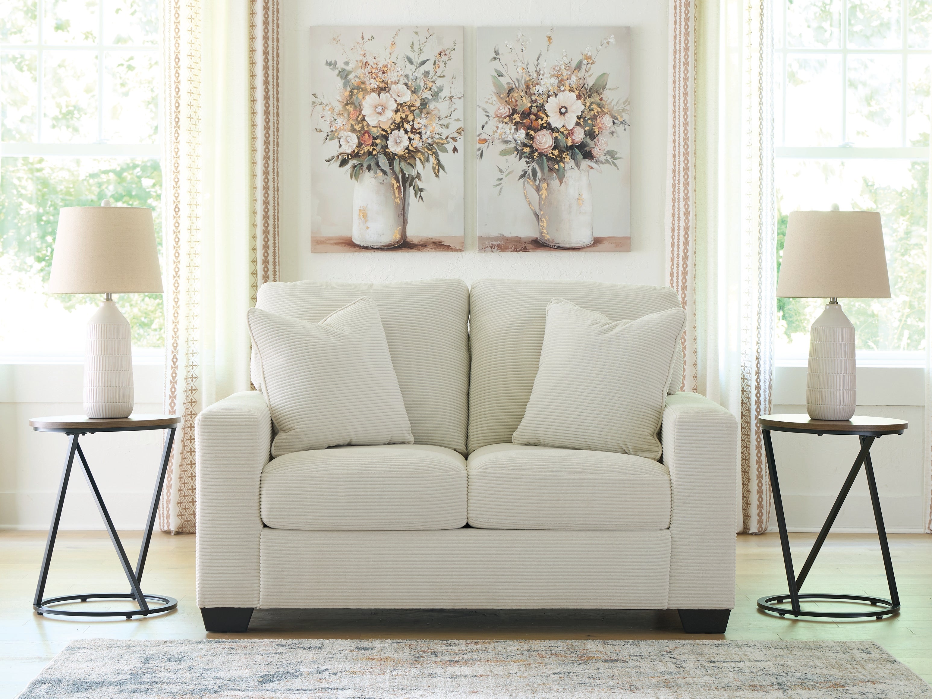 Floridian Furniture - Ashley Furniture - Greenbriar Living Room - Loveseat / Ivory - PC3200635