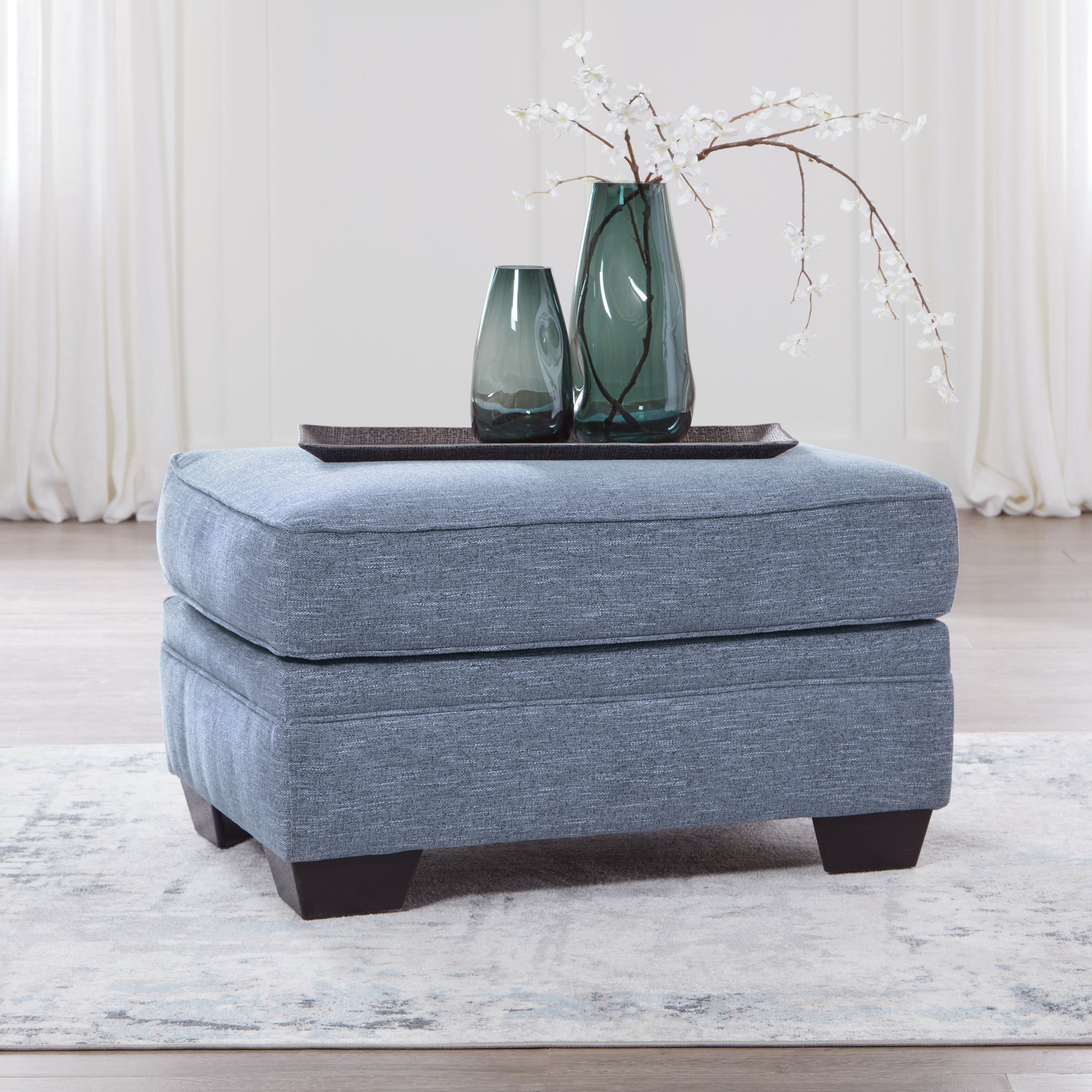 Floridian Furniture - Ashley Furniture - Carissa Manor Living Room - Ottoman / Denim - 3260414