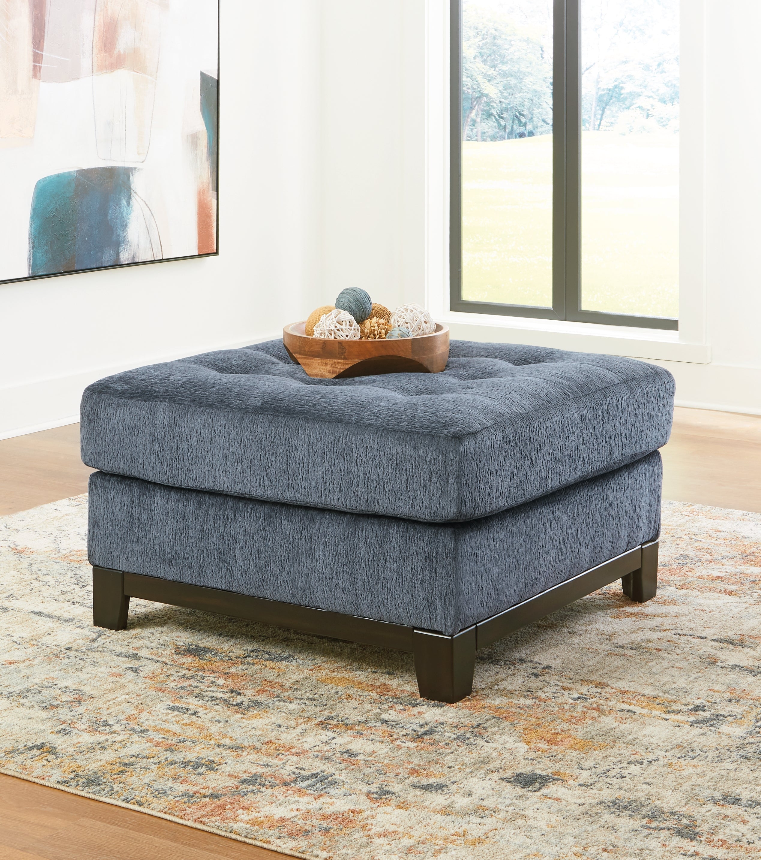 Floridian Furniture - Ashley Furniture - Maxon Place Living Room - Oversized Accent Ottoman / Navy - 3300308