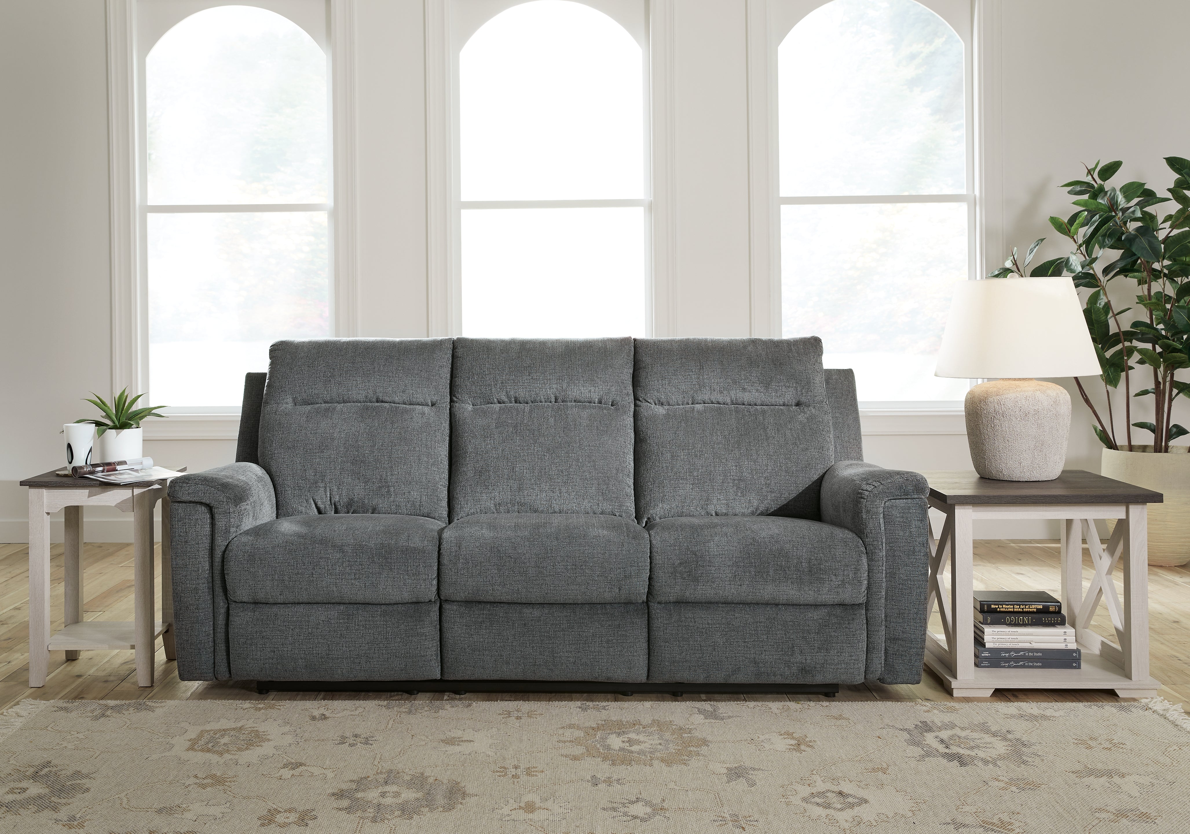 Floridian Furniture - Ashley Furniture - Barnsana Living Room - Reclining Power Sofa / Gravel - 3320287