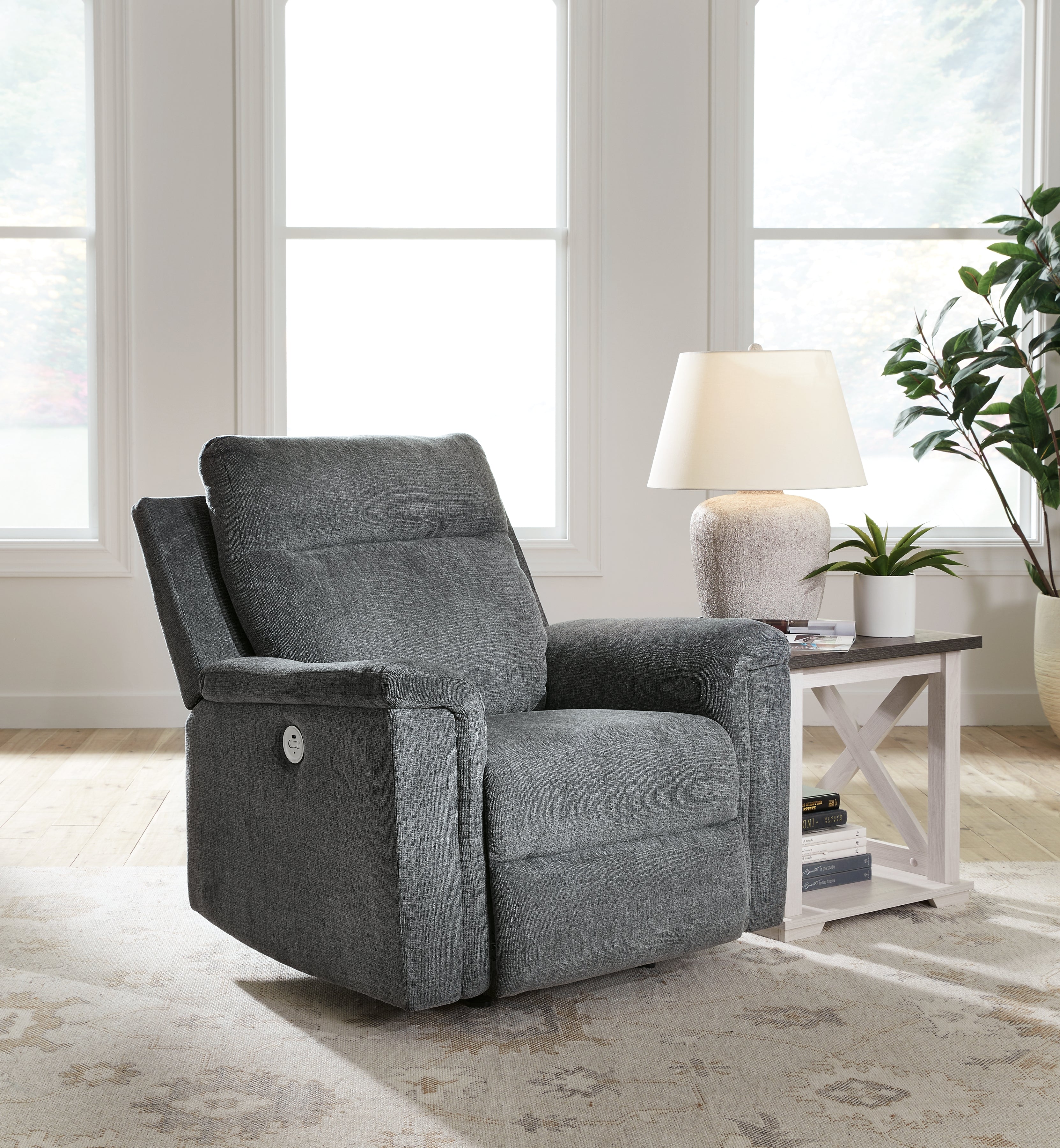 Floridian Furniture - Ashley Furniture - Barnsana Living Room - Power Rocker Recliner / Gravel - 3320298