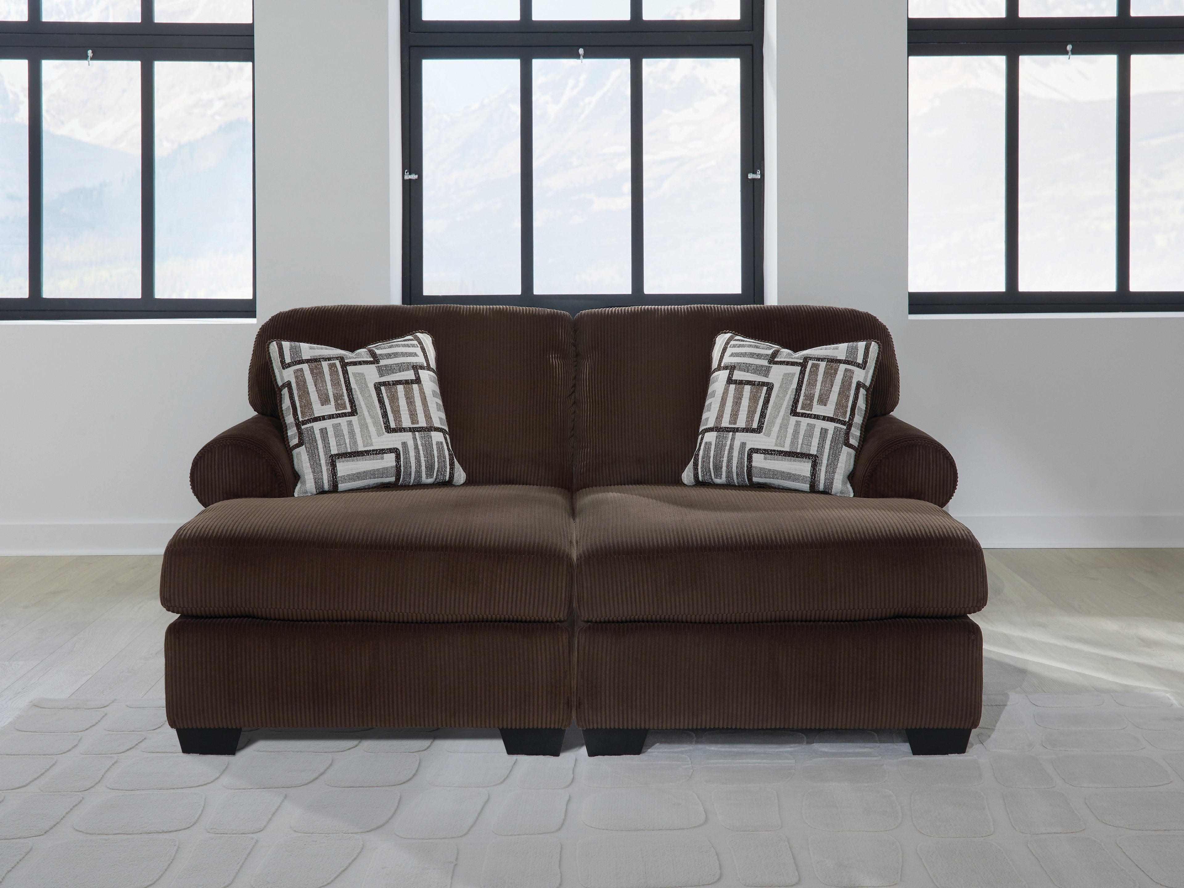 Floridian Furniture - Ashley Furniture - Kimlee Sectional - RAF 2-Piece Super Chaise / Chocolate - PC35603S4