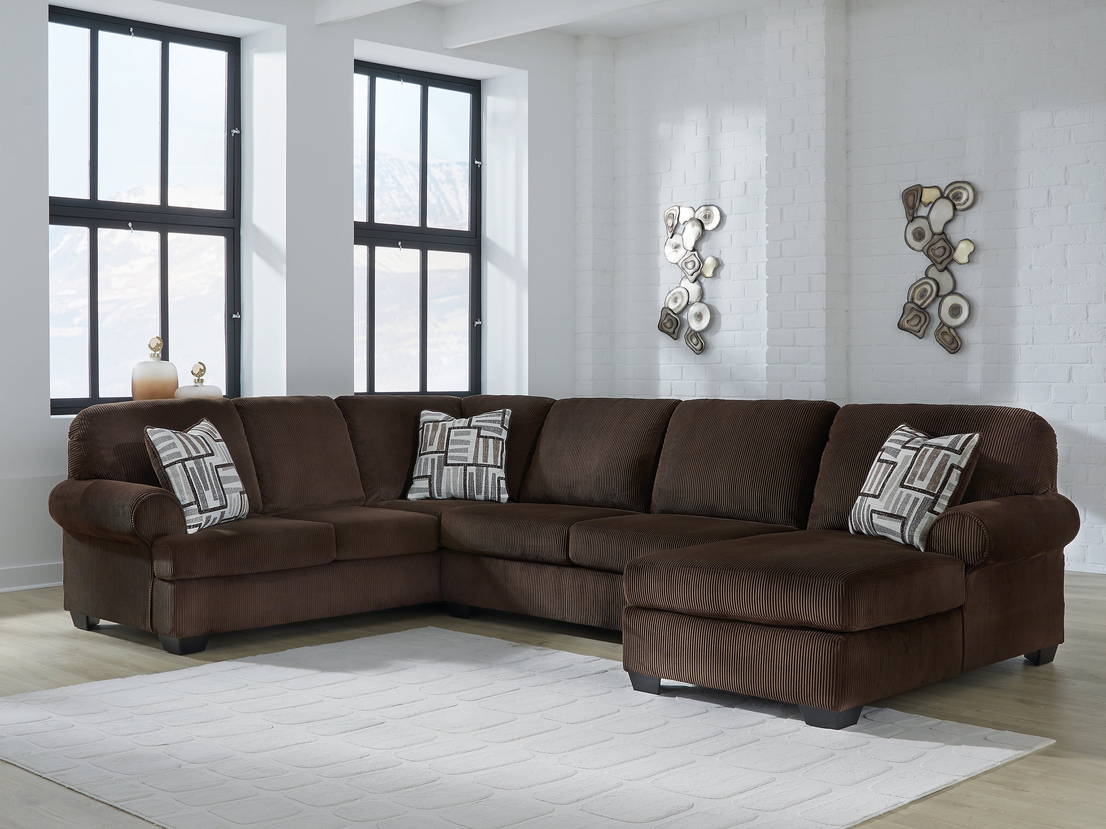 Floridian Furniture - Ashley Furniture - Kimlee Sectional - LAF 3-Piece Sectional with Chaise / Chocolate - PC35603S2