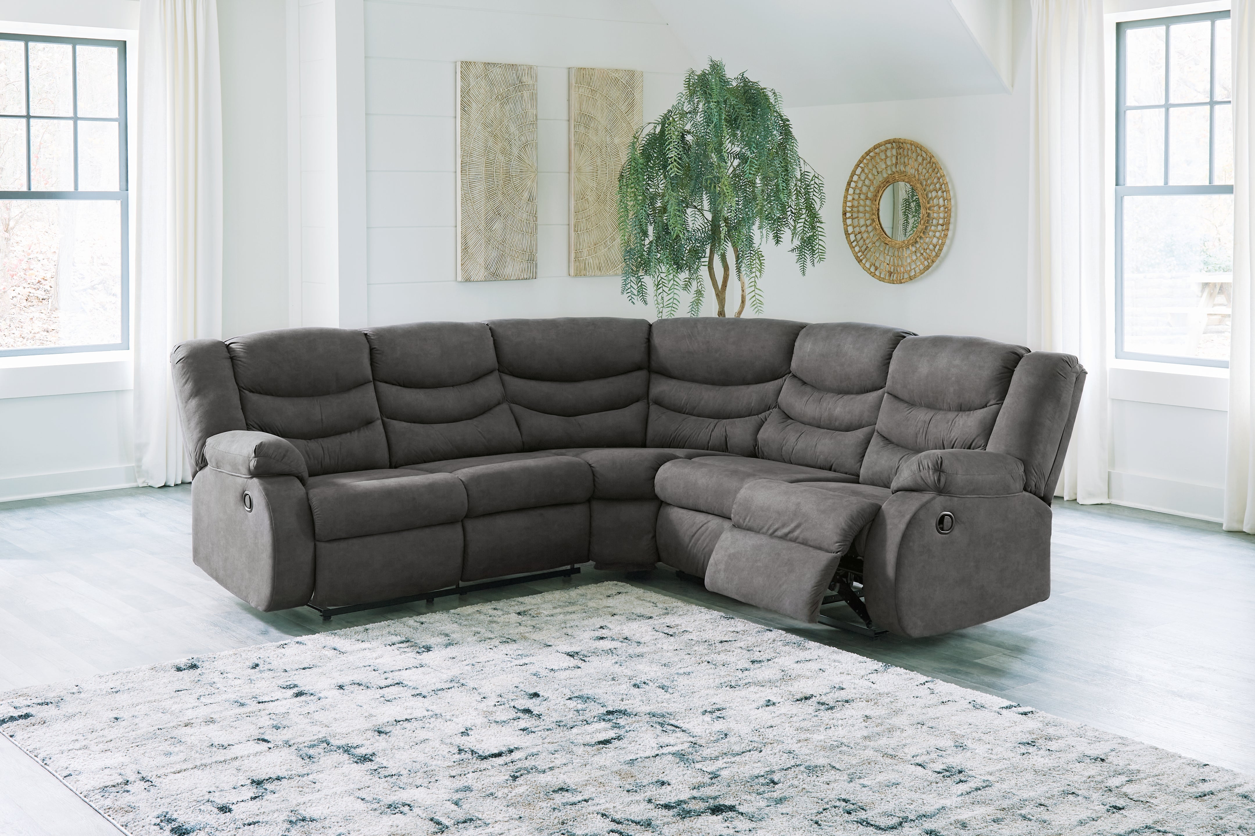 Floridian Furniture - Ashley Furniture - Partymate Sectional - 2-Piece Reclining Sectional / Slate - 36903S2