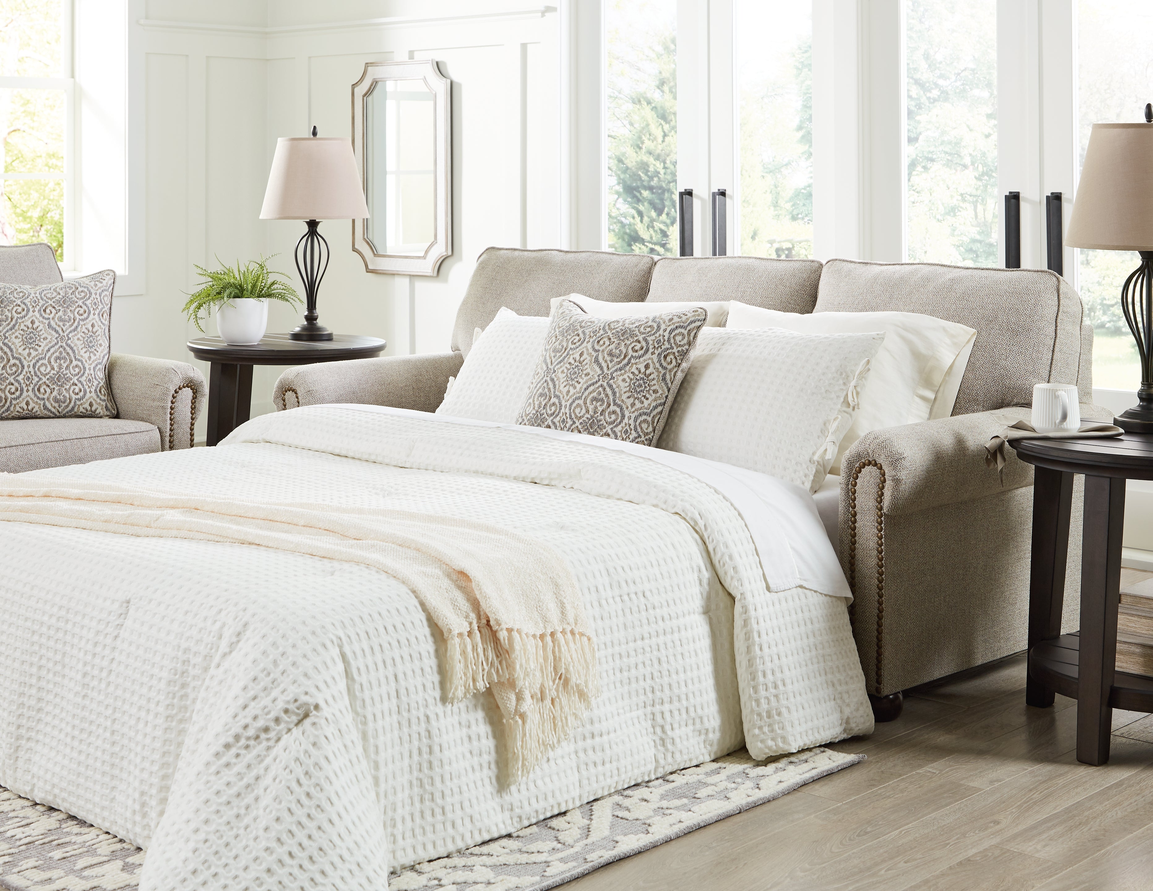 Floridian Furniture - Ashley Furniture - Gaelon Living Room - Queen Sofa Sleeper / Dune - 3730739