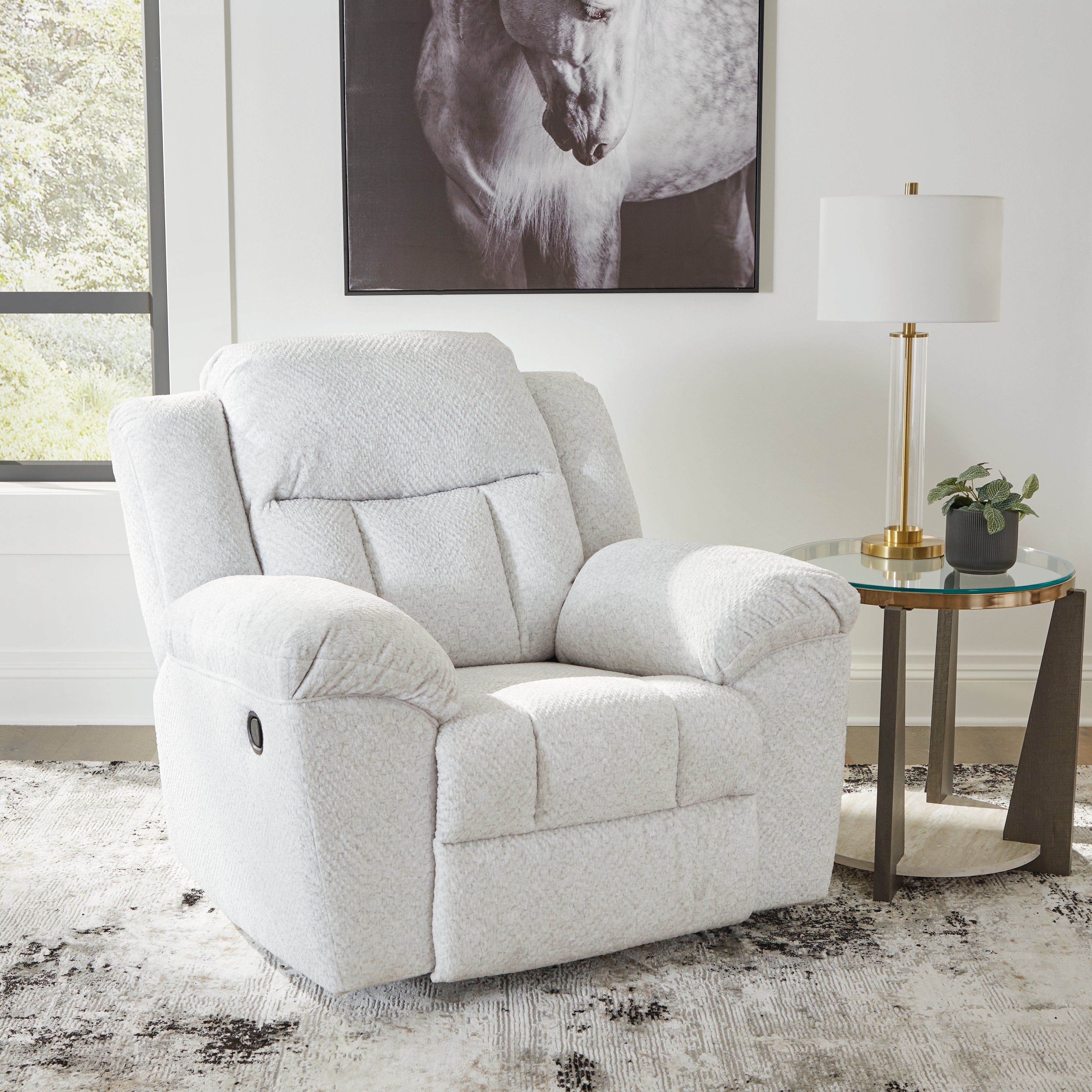 Floridian Furniture - Ashley Furniture - Frohn Living Room - Rocker Recliner / Snow - 3740525