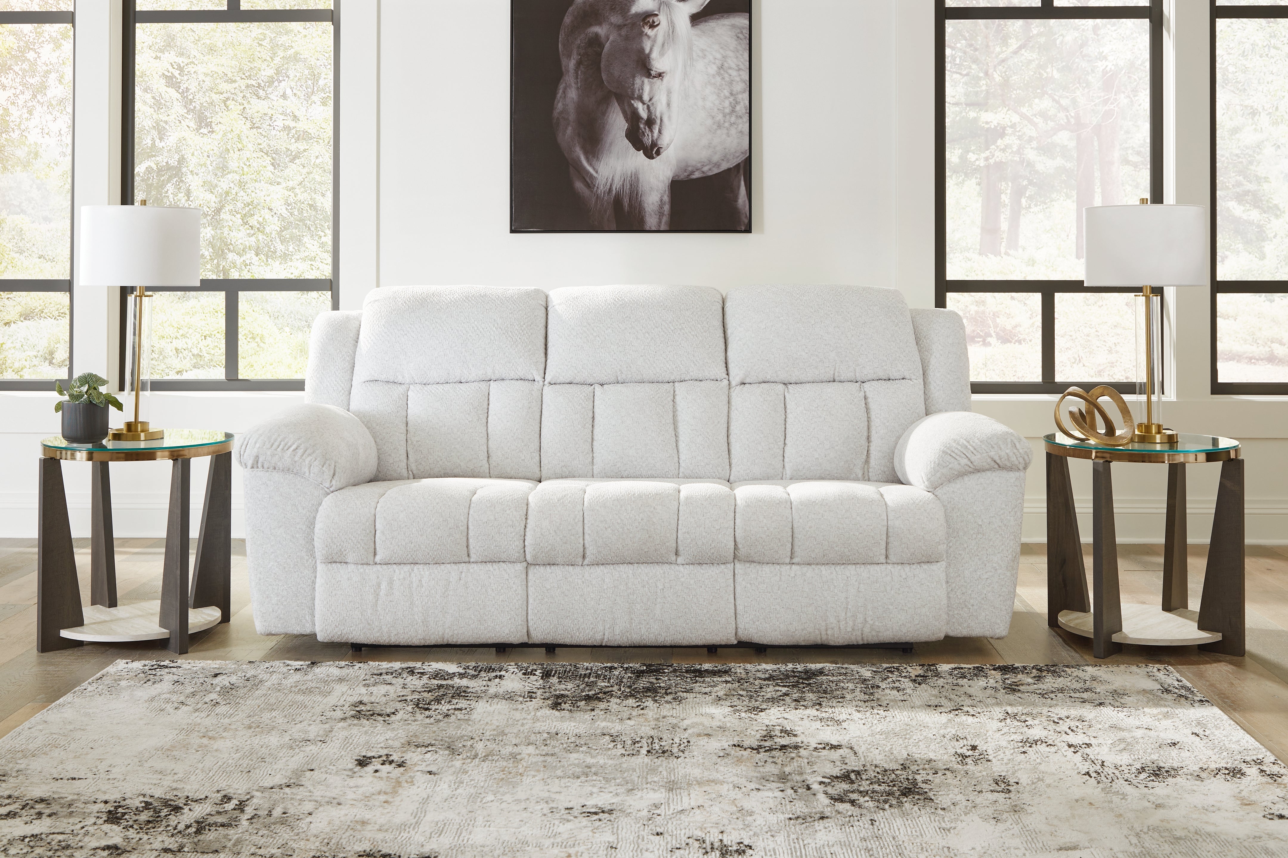 Floridian Furniture - Ashley Furniture - Frohn Living Room - Reclining Sofa / Snow - 3740588