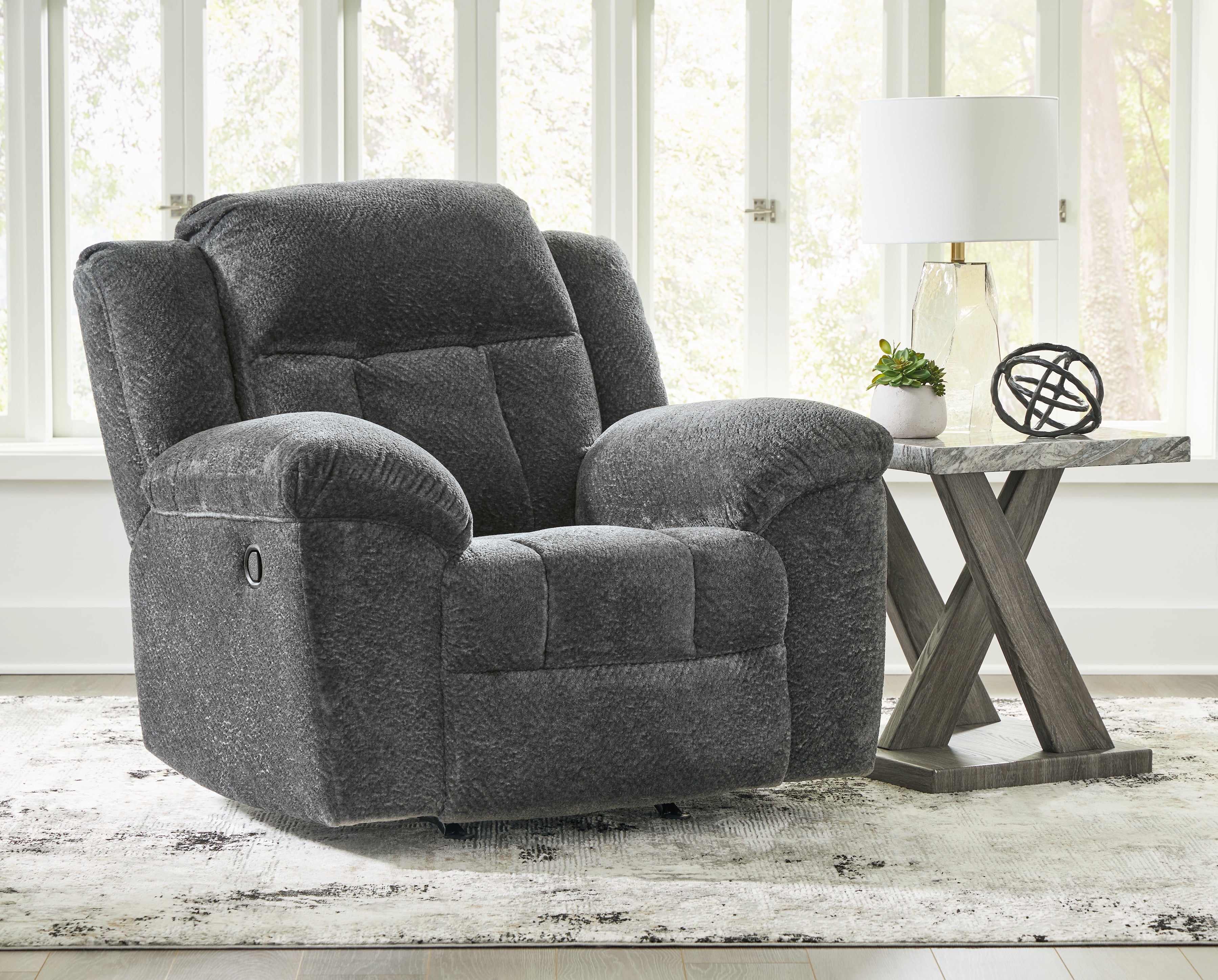 Floridian Furniture - Ashley Furniture - Frohn Living Room - Rocker Recliner / Graphite - 3740625