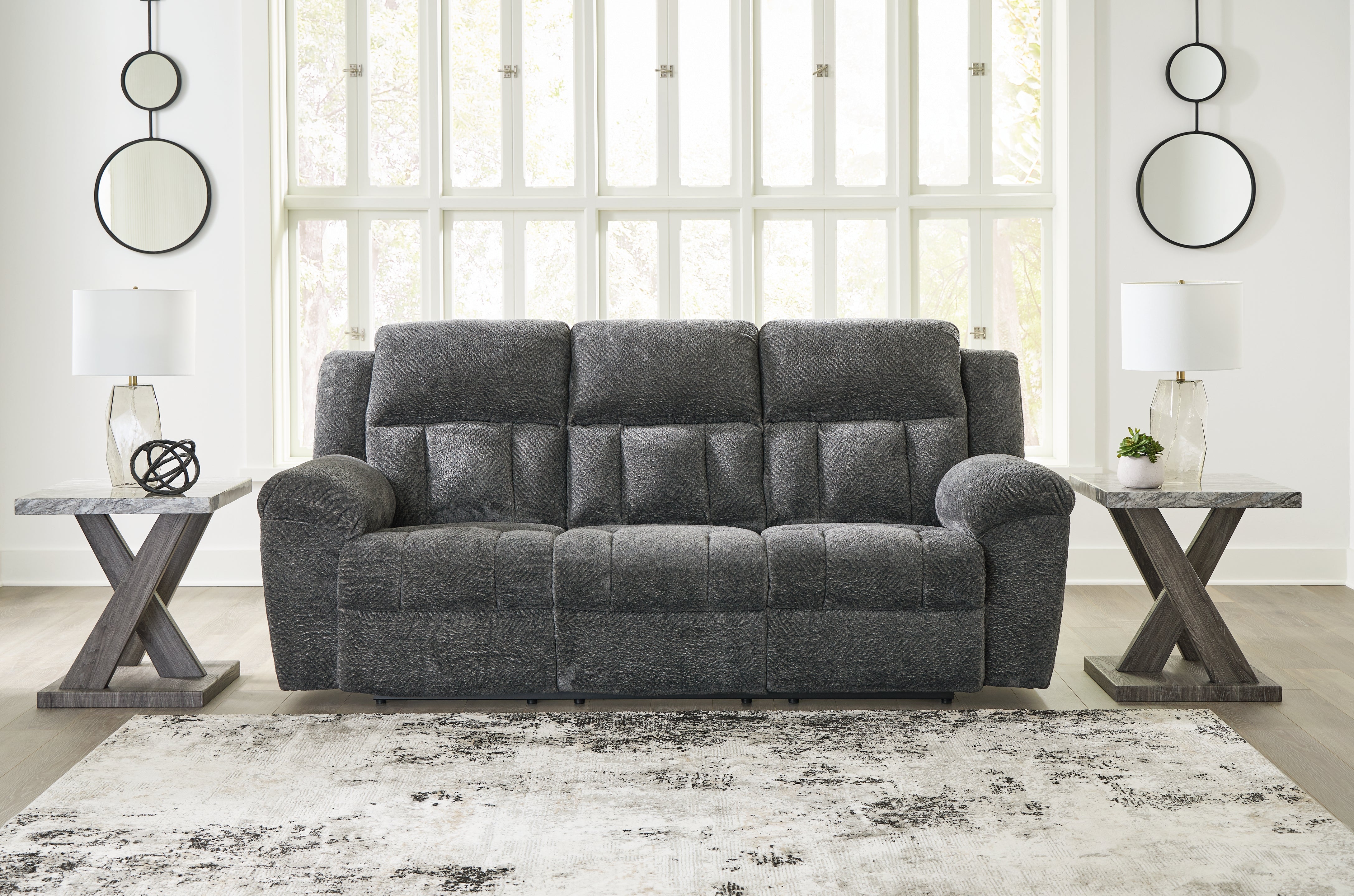 Floridian Furniture - Ashley Furniture - Frohn Living Room - Reclining Sofa / Graphite - 3740688
