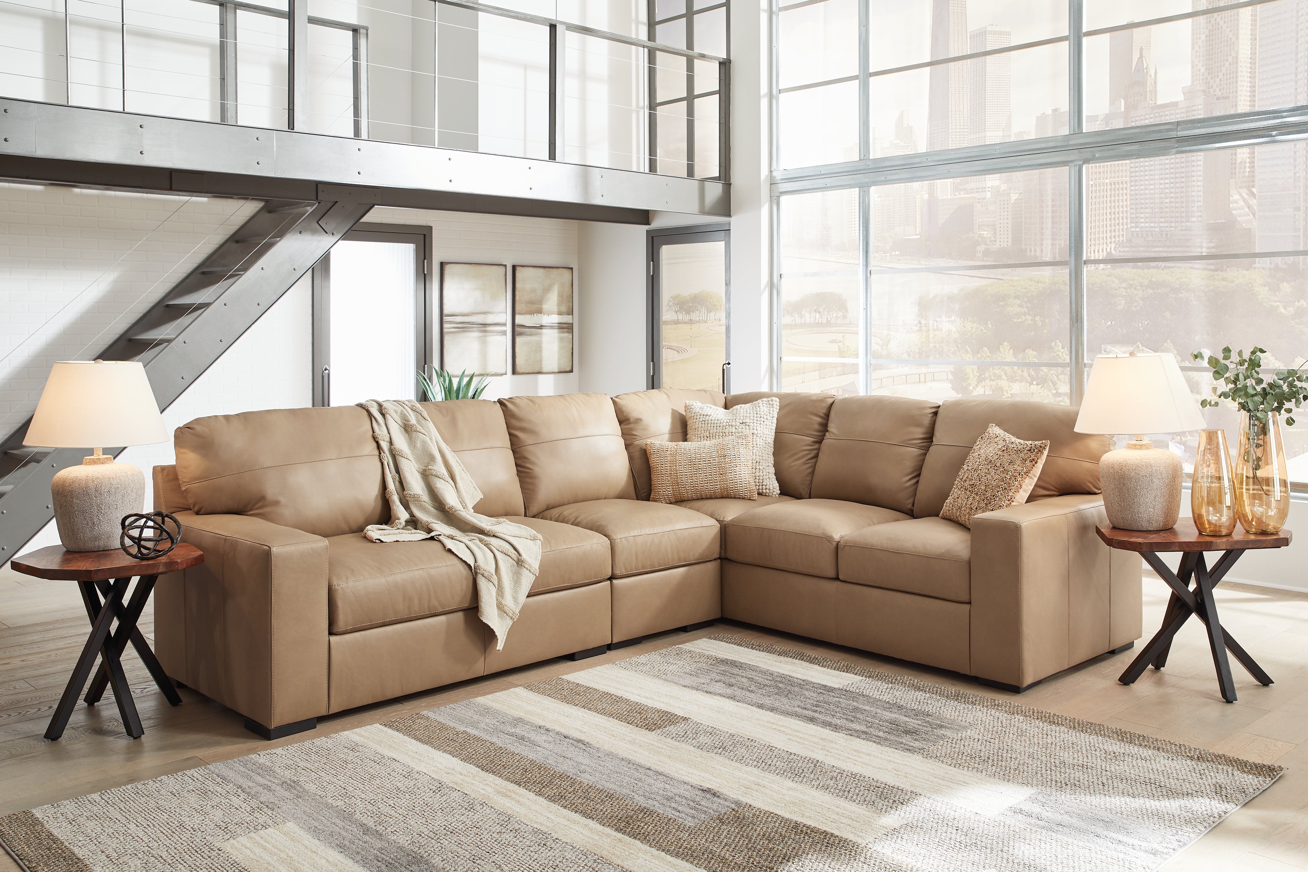 Floridian Furniture - Ashley Furniture - Bandon Sectional - RAF 3-Piece Sectional / Toffee - 38006S4