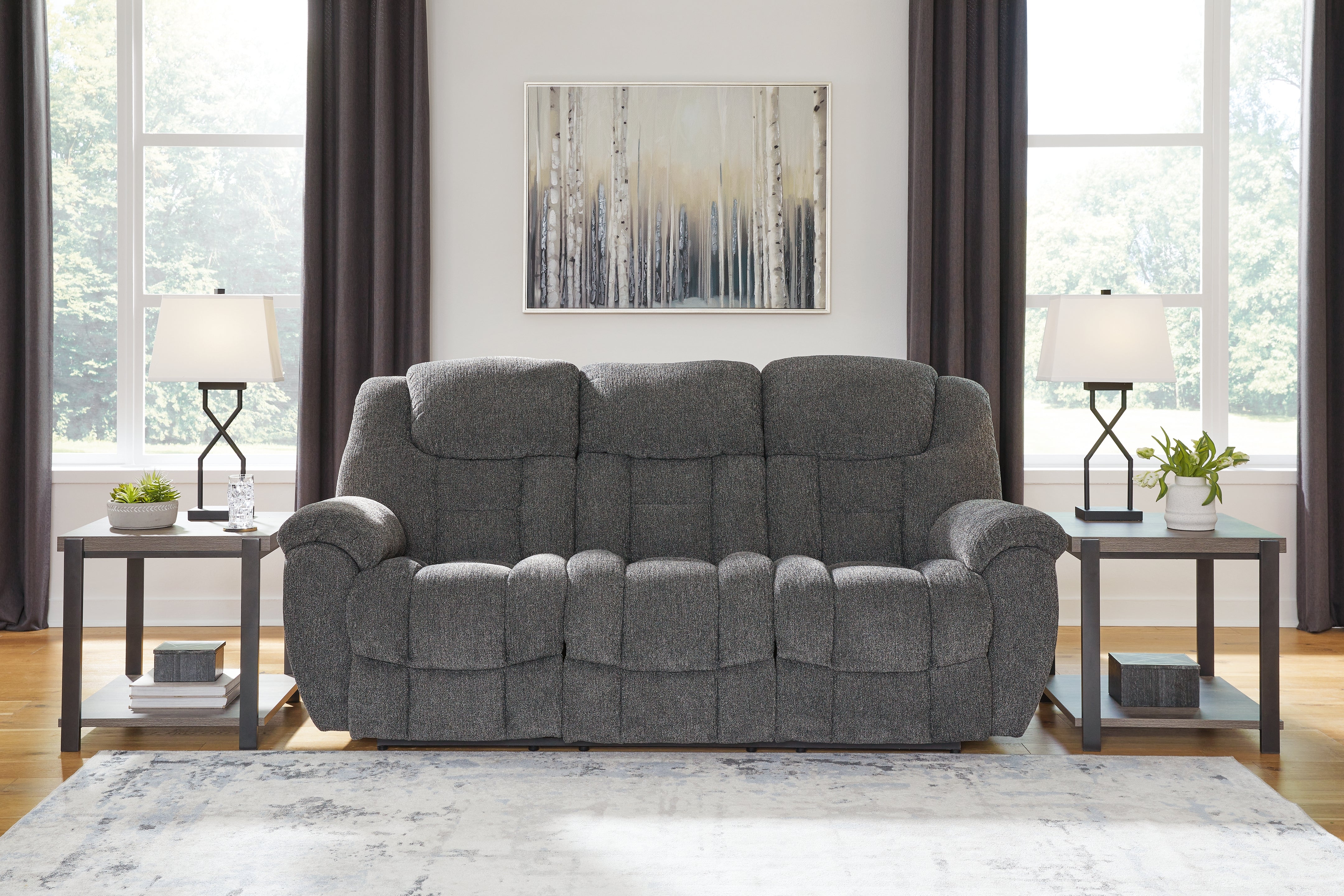 Floridian Furniture - Ashley Furniture - Foreside Living Room - Reclining Sofa / Charcoal - 3810488