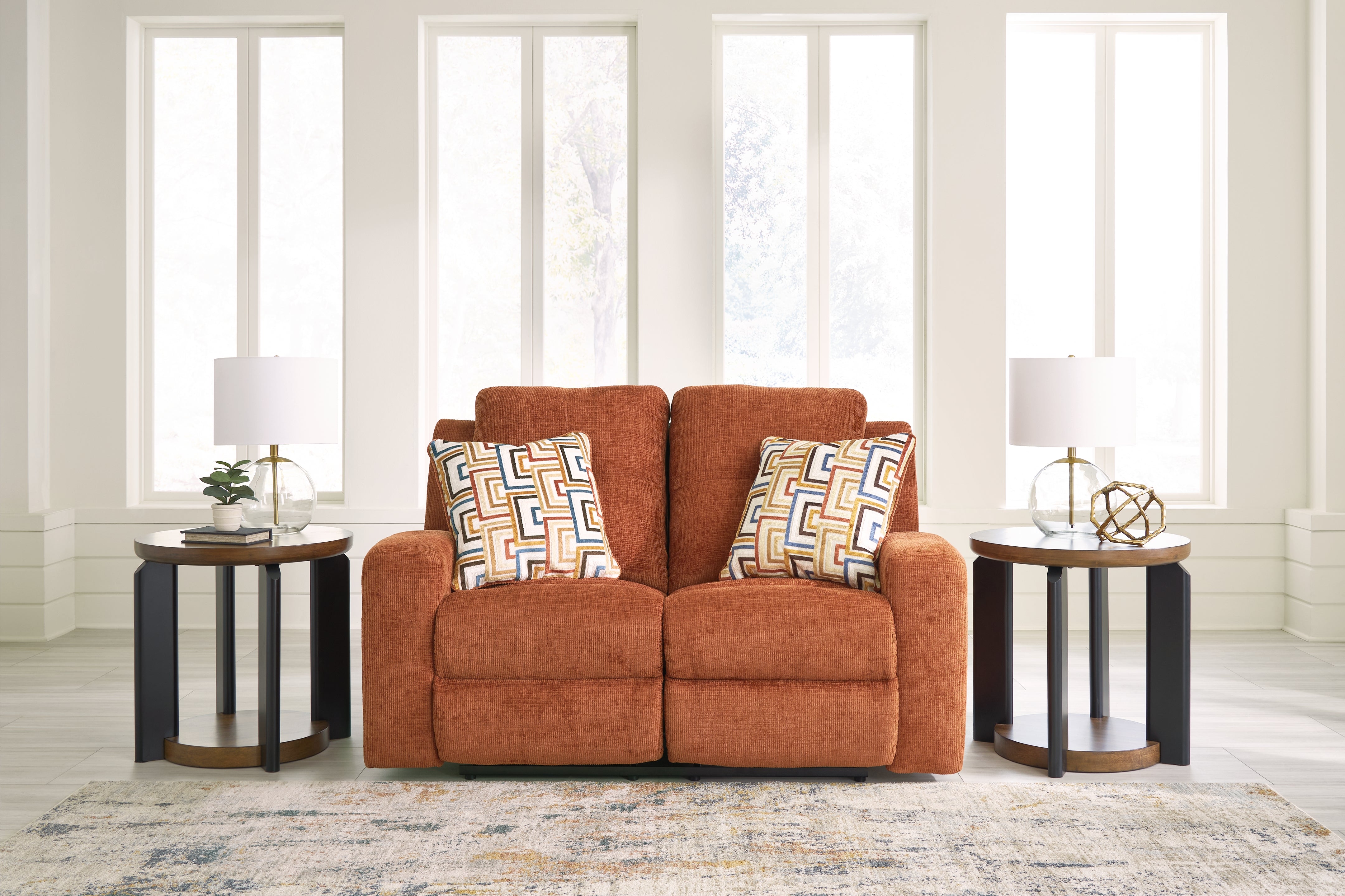Floridian Furniture - Ashley Furniture - Danum Living Room - Reclining Loveseat / Spice - 3880786