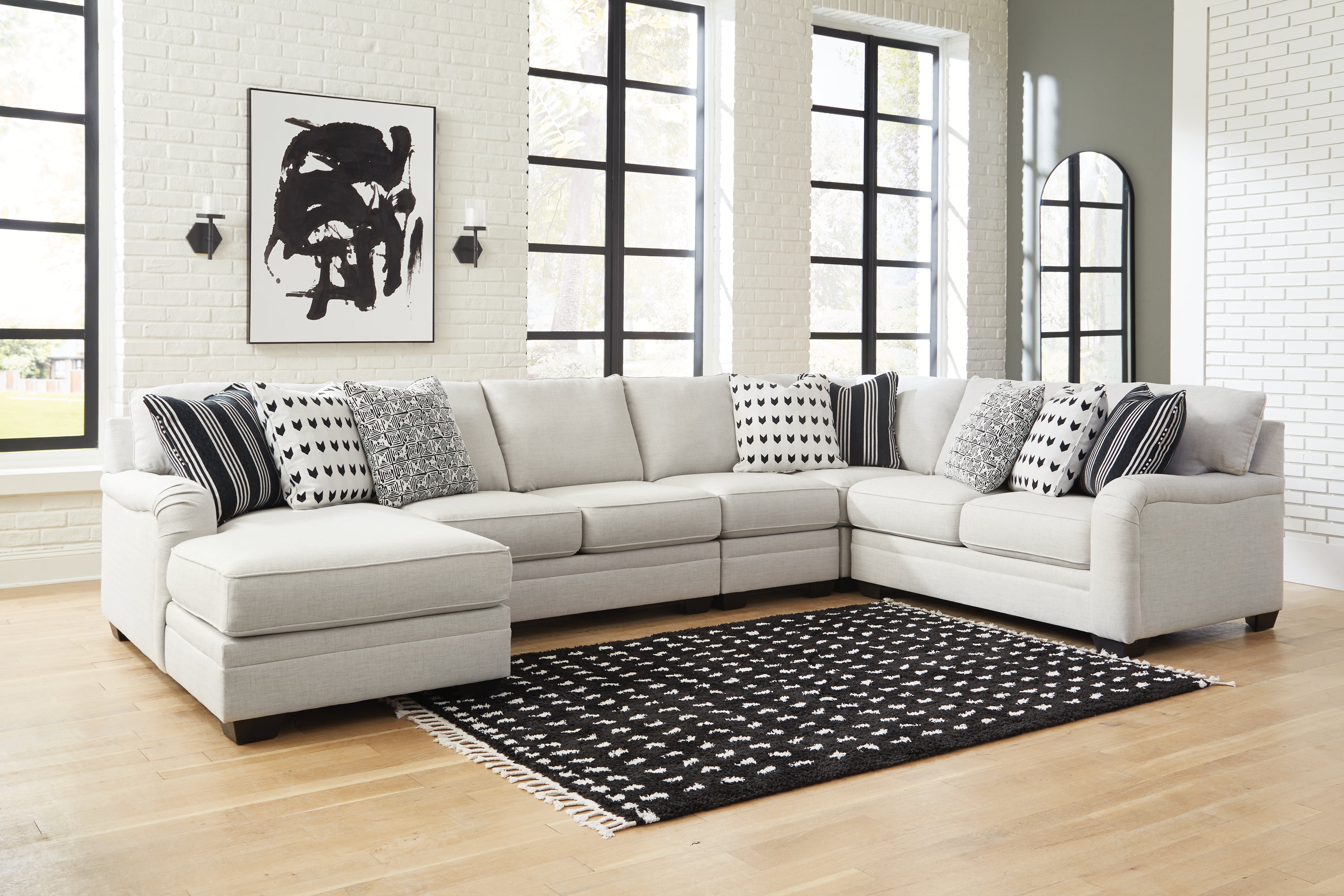 Floridian Furniture - Ashley Furniture - Huntsworth Sectional - RAF 5-Piece Sectional with Chaise / Dove Gray - 39702S5