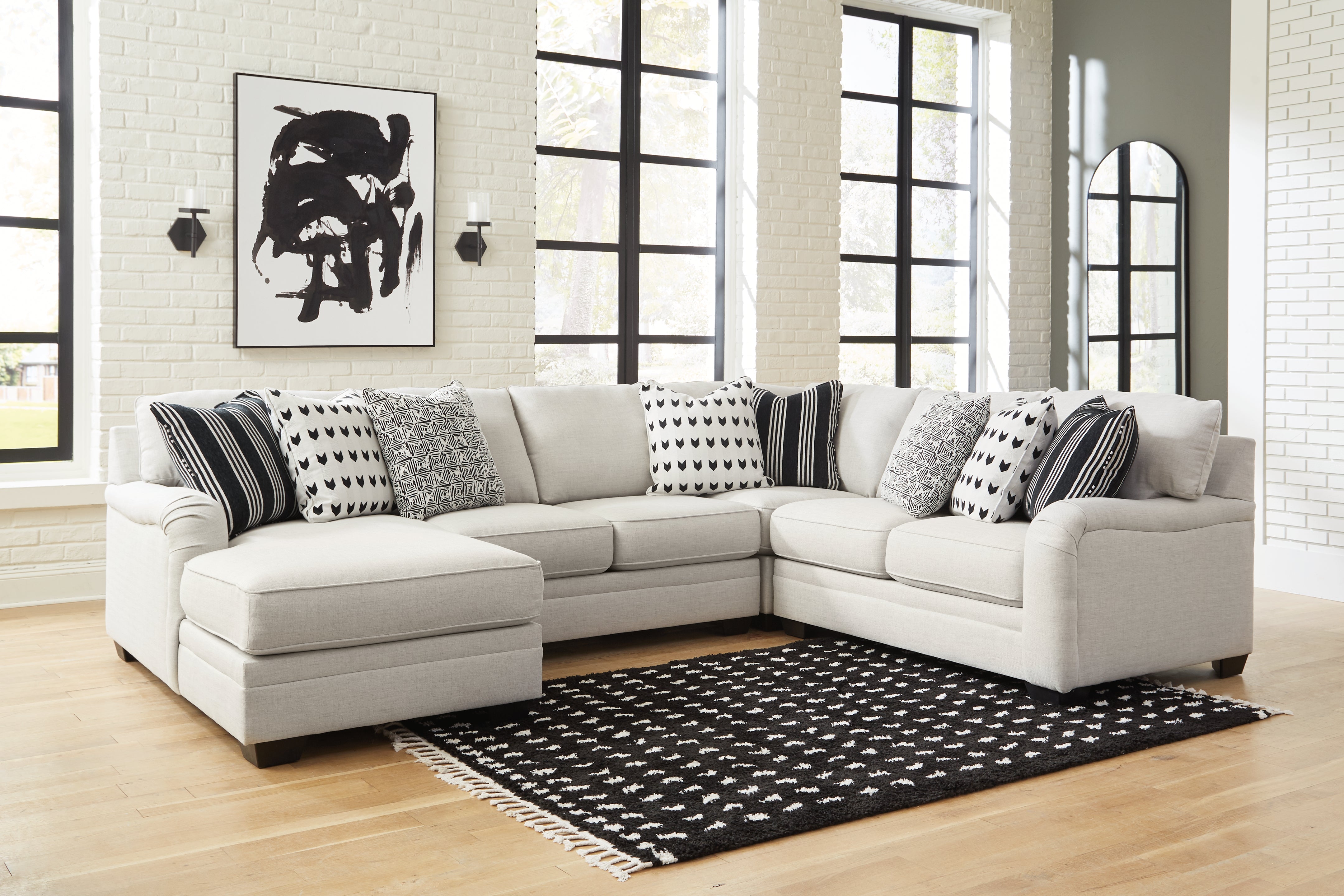 Floridian Furniture - Ashley Furniture - Huntsworth Sectional - RAF 4-Piece Sectional with Chaise / Dove Gray - 39702S3