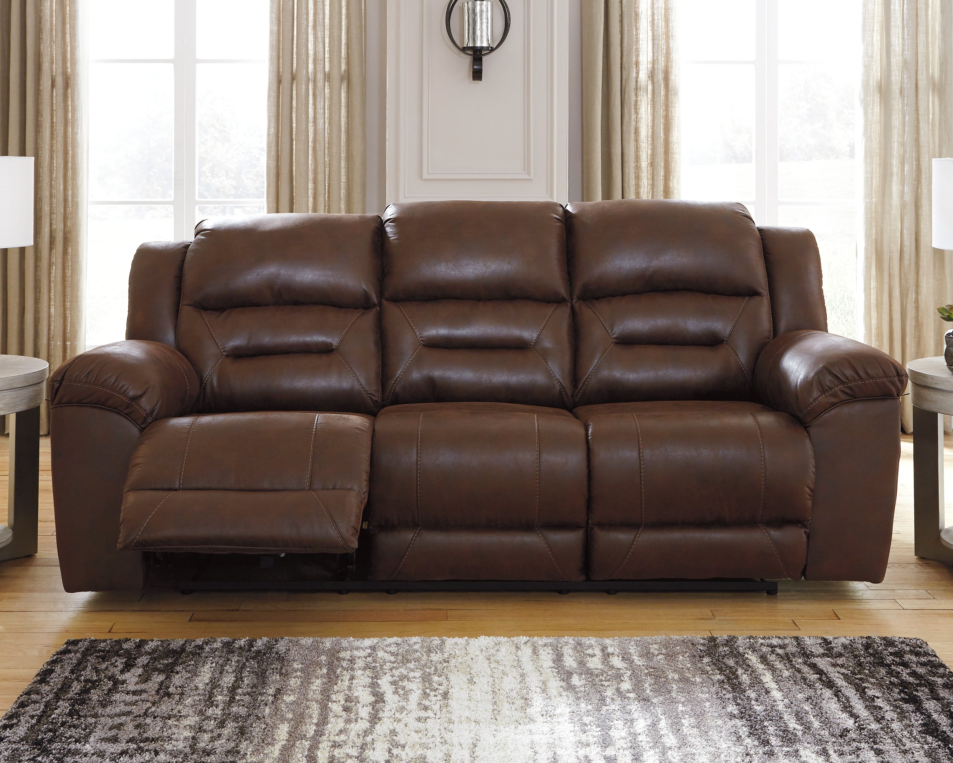 Floridian Furniture - Ashley Furniture - Stoneland Living Room - Reclining Power Sofa / Chocolate - 3990487