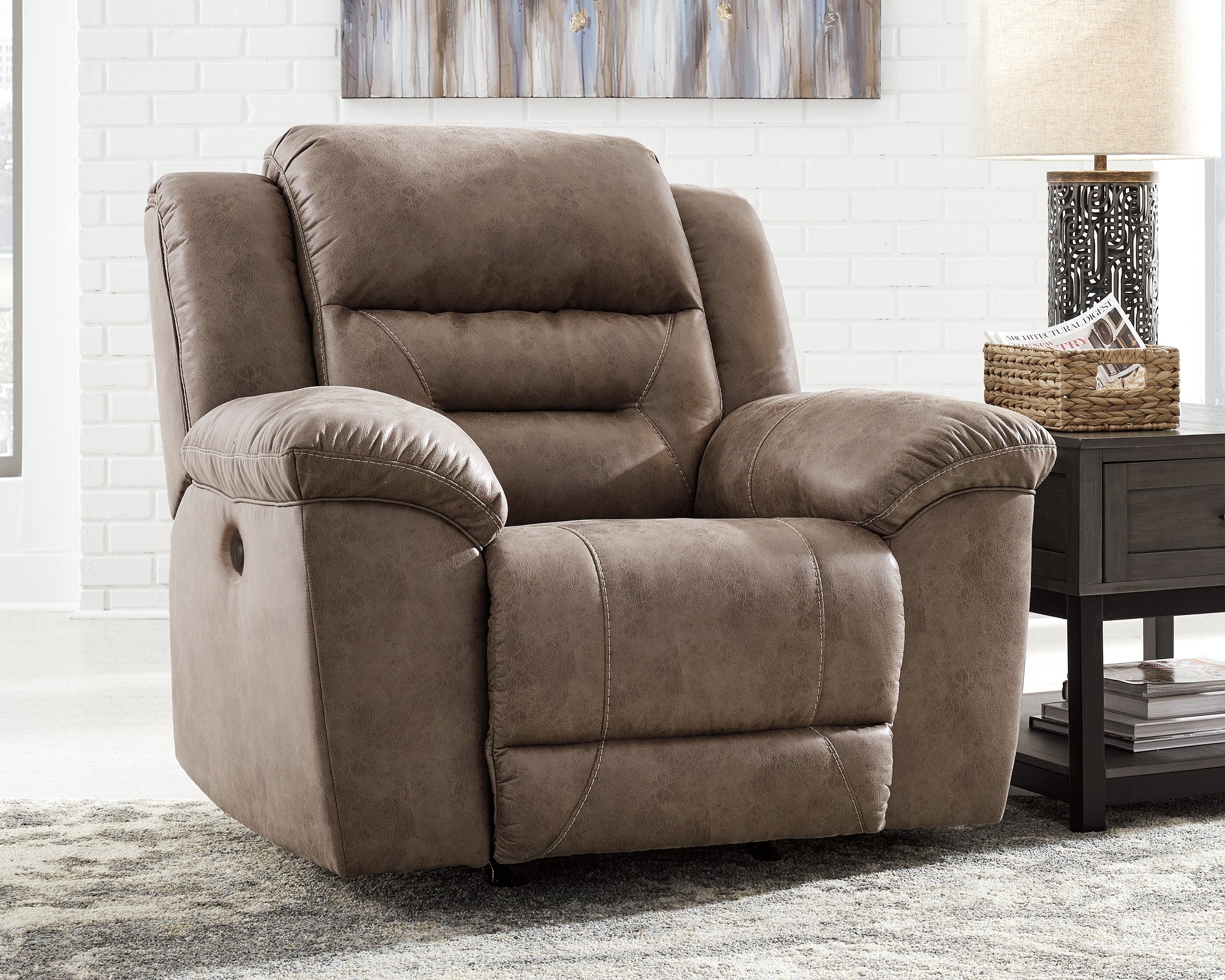 Floridian Furniture - Ashley Furniture - Stoneland Living Room - Power Rocker Recliner / Fossil - 3990598