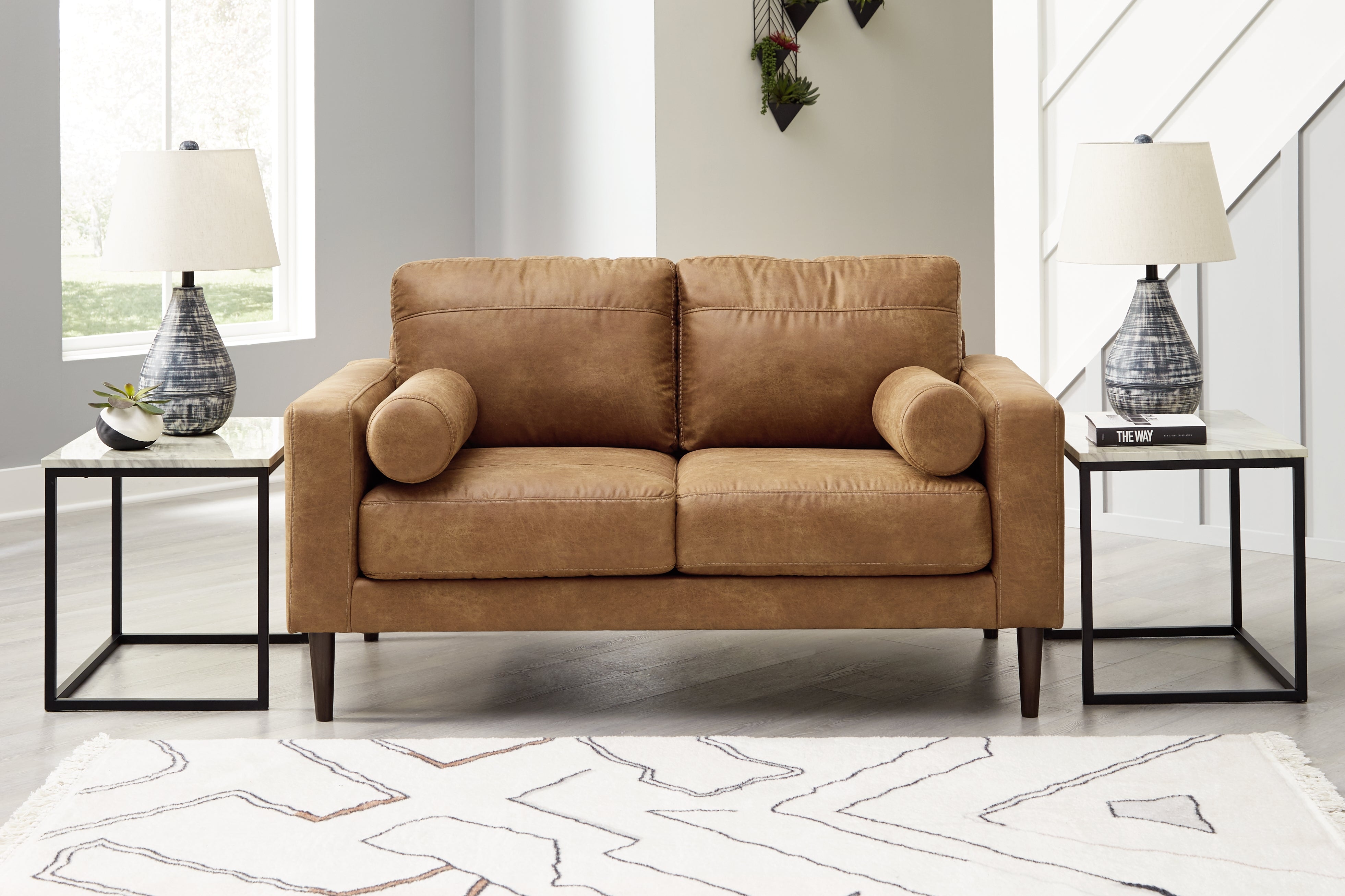Floridian Furniture - Ashley Furniture - Telora Living Room - Loveseat / Caramel - 4100235