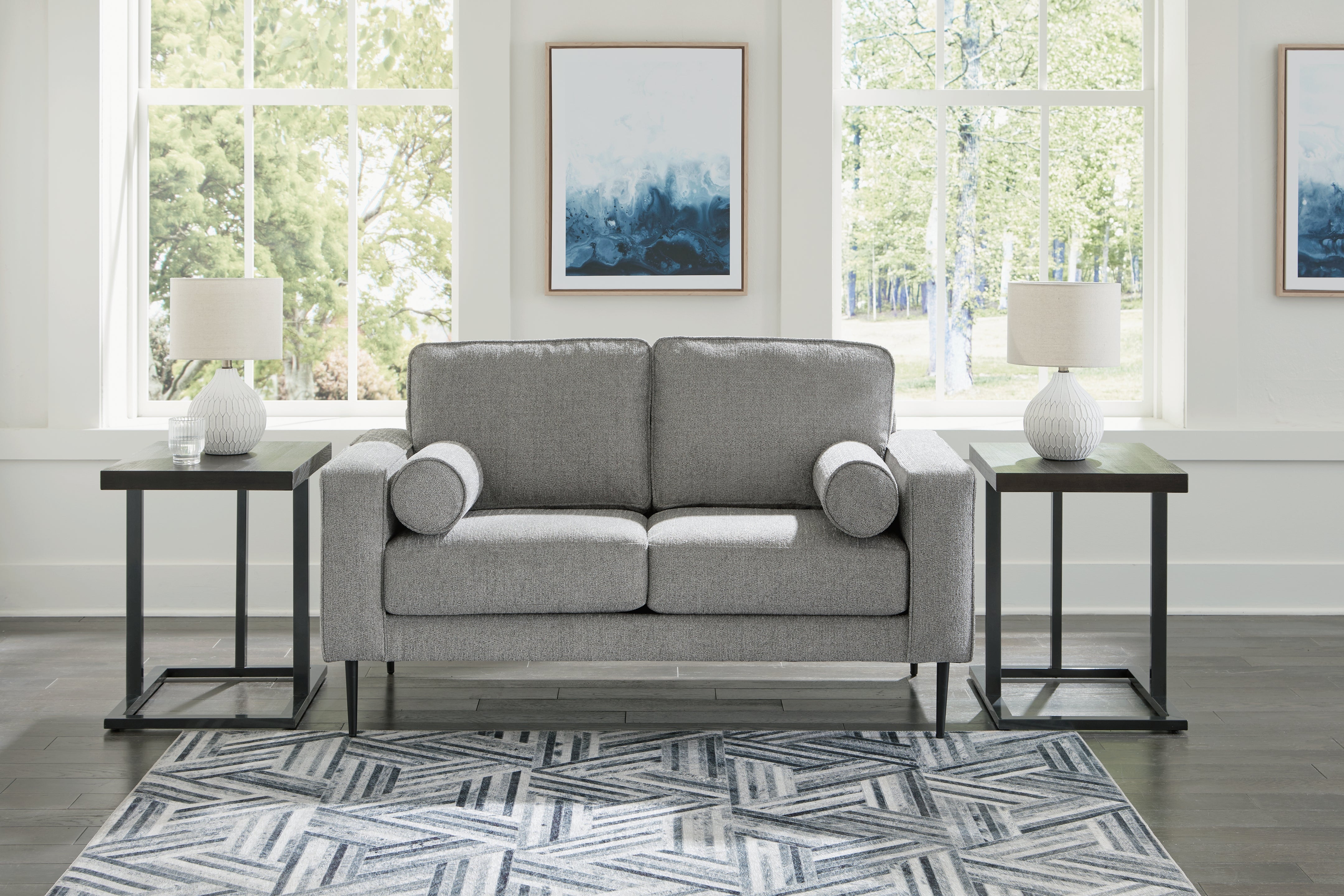 Floridian Furniture - Ashley Furniture - Hazela Living Room - Loveseat / Charcoal - 4110235