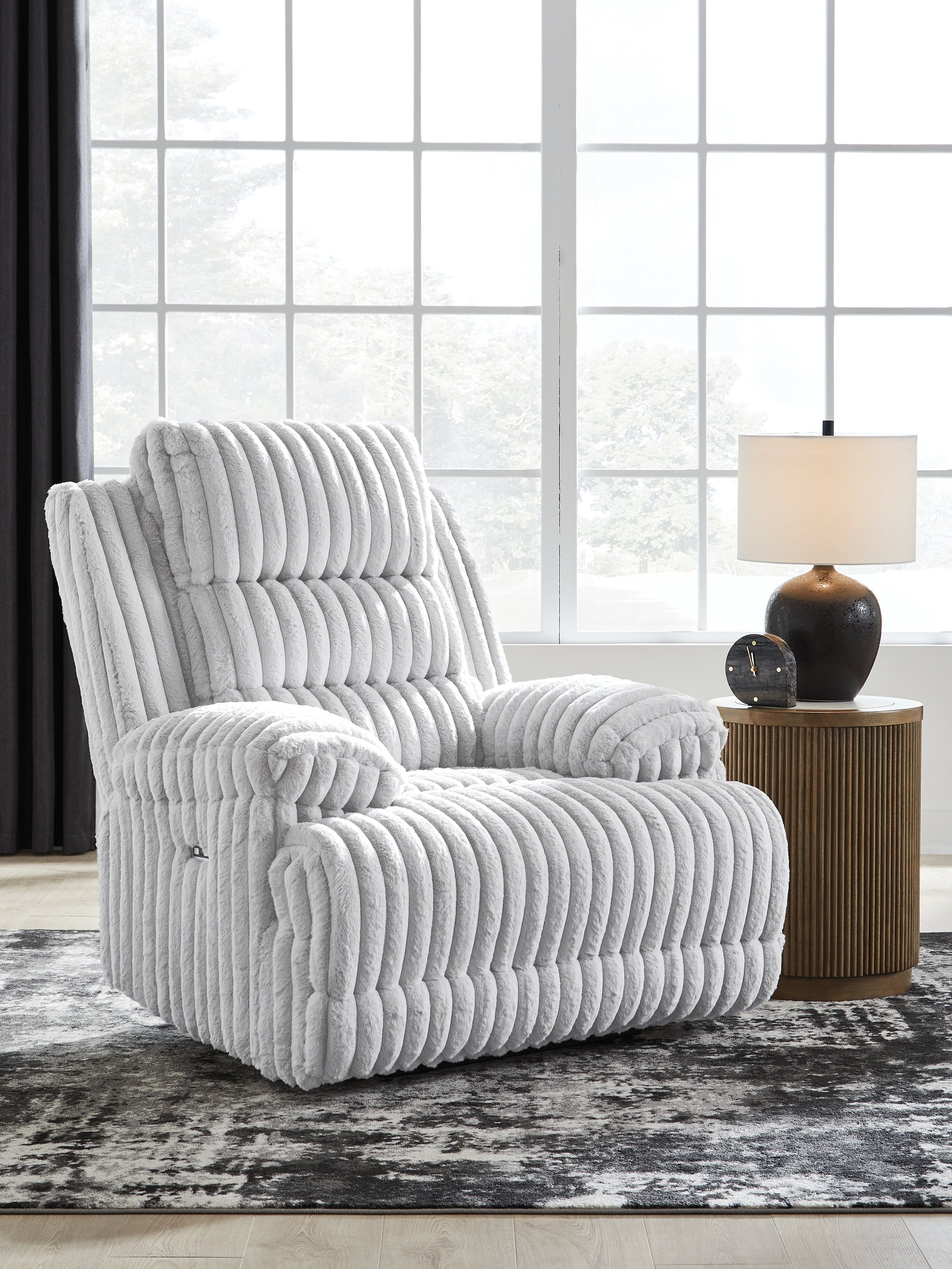 Floridian Furniture - Ashley Furniture - Rhines Falls Living Room - Zero Wall Power Recliner / Alloy - PC4280406