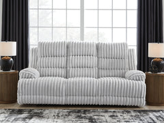 Floridian Furniture - Ashley Furniture - Rhines Falls Living Room - DBL REC PWR Loveseat w/Console / Alloy - PC4280496