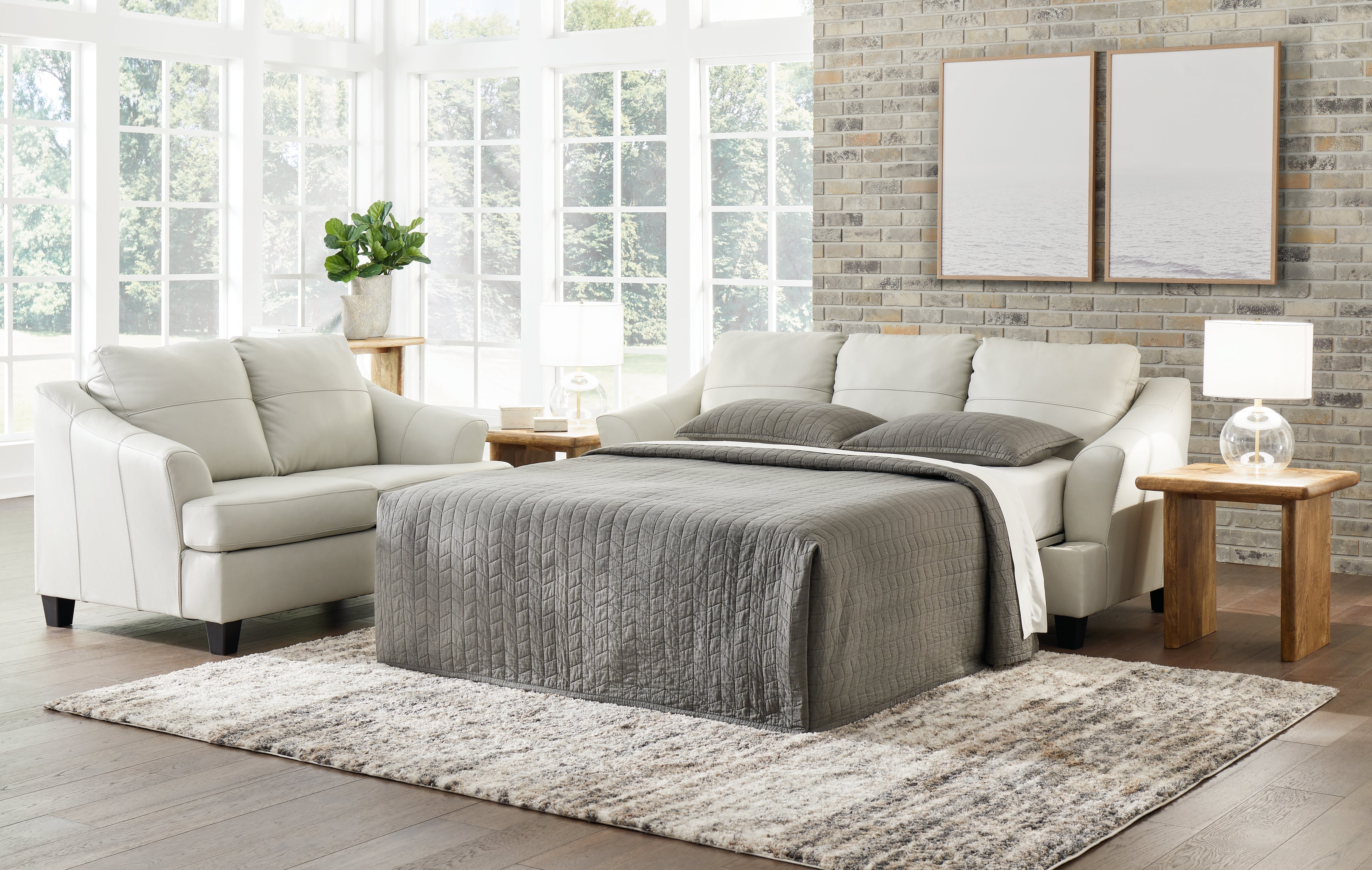 Floridian Furniture - Ashley Furniture - Genoa Living Room - Queen Sofa Sleeper / Coconut - 4770439