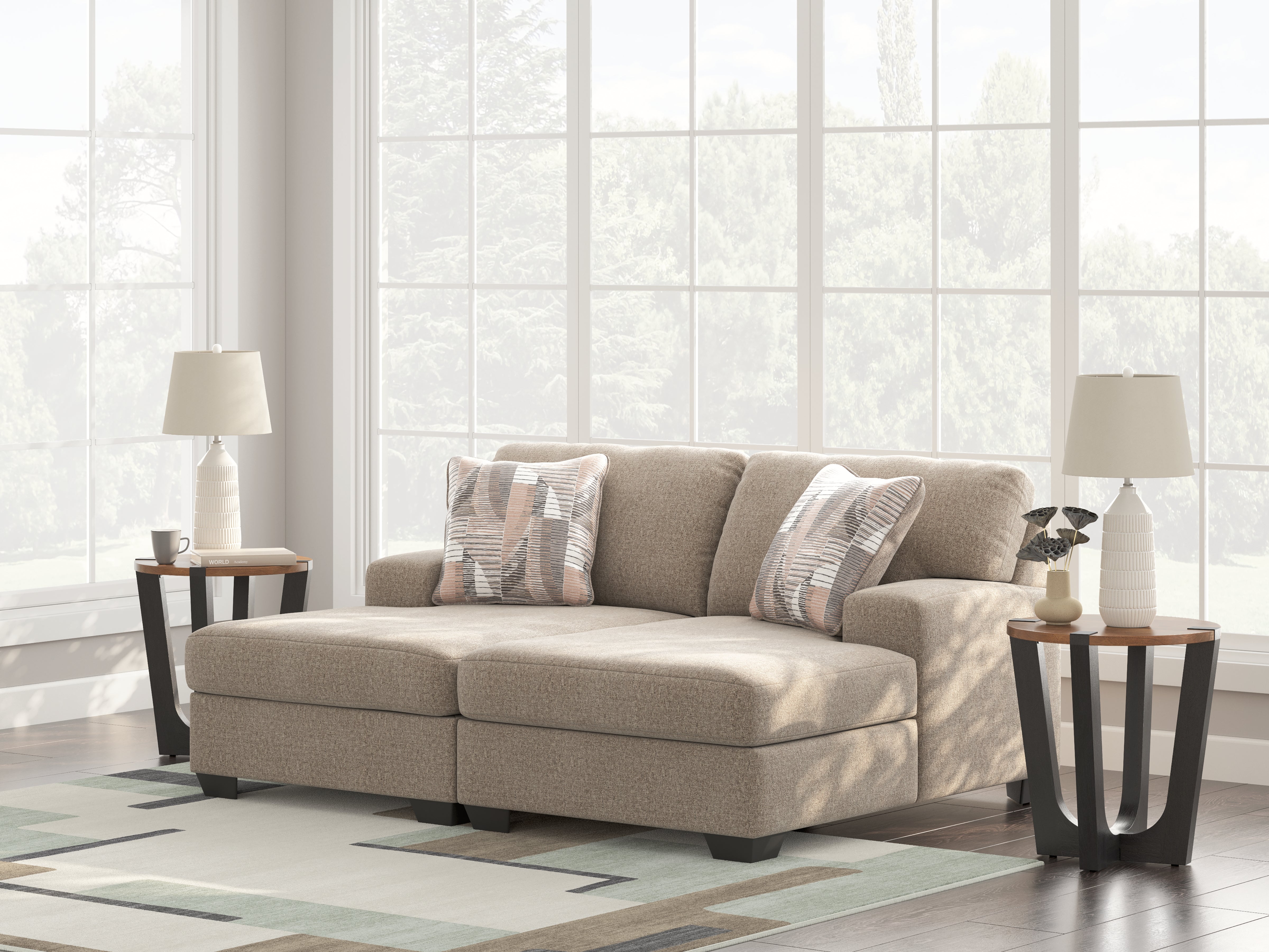 Floridian Furniture - Ashley Furniture - Newellen Sectional - RAF 2-Piece Super Chaise / Hemp - 48404S4