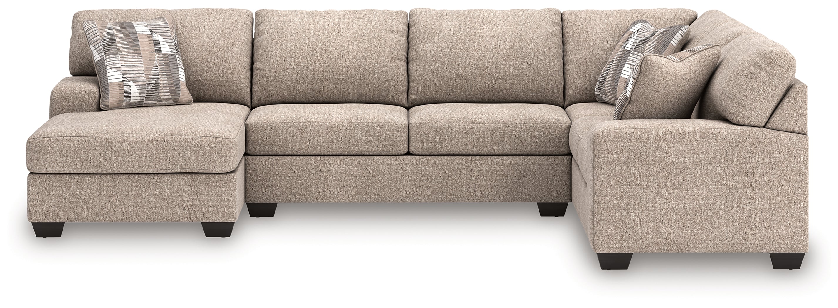 Floridian Furniture - Ashley Furniture - Newellen Sectional - RAF 3-Piece Sectional with Chaise / Hemp - 48404S5