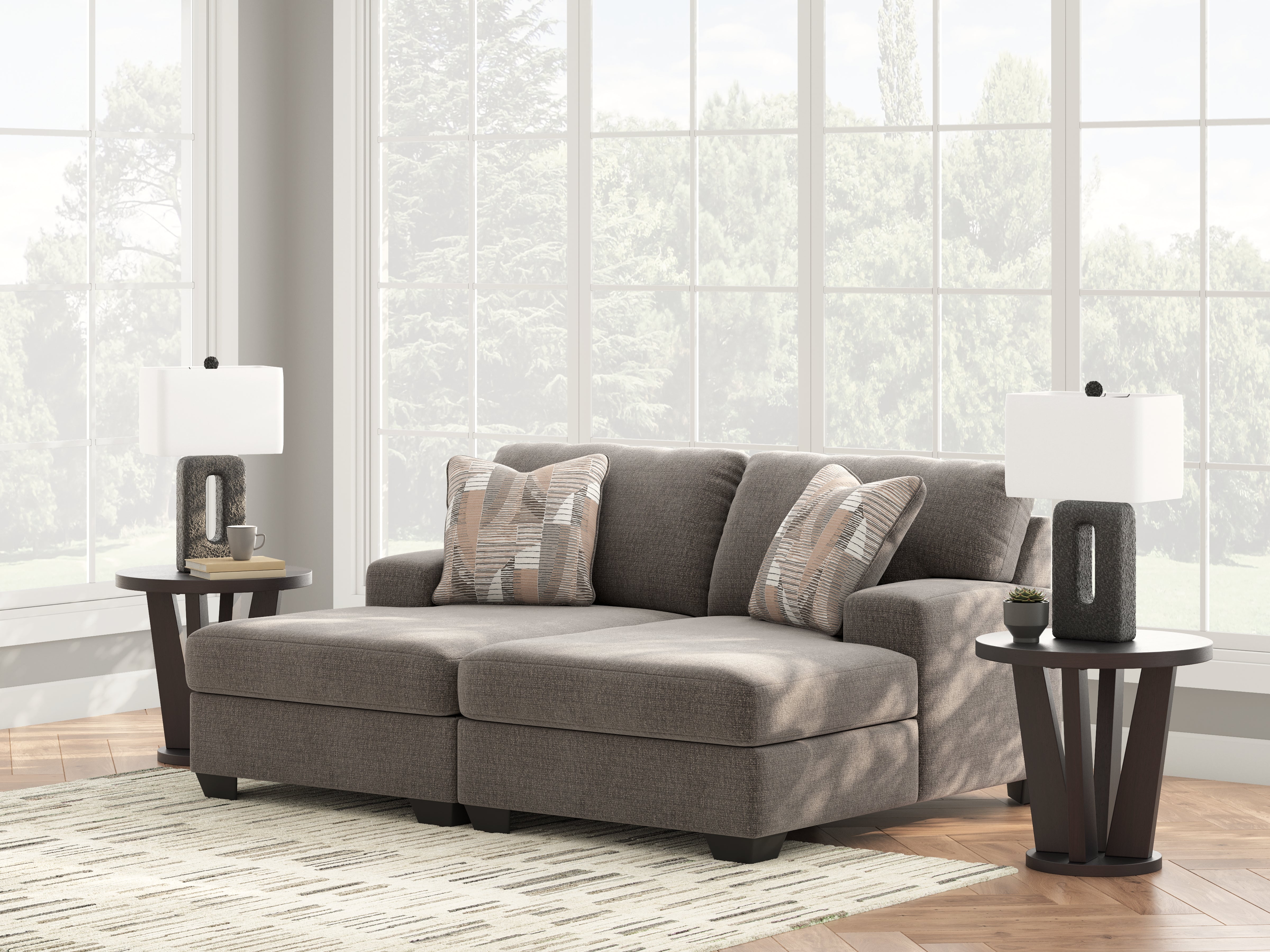 Floridian Furniture - Ashley Furniture - Newellen Sectional - RAF 2-Piece Super Chaise / Greystone - 48405S4