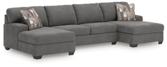 Floridian Furniture - Ashley Furniture - Newellen Sectional - RAF 3-Piece Sleeper Sectional with Double Chaise / Greystone - 48405S7