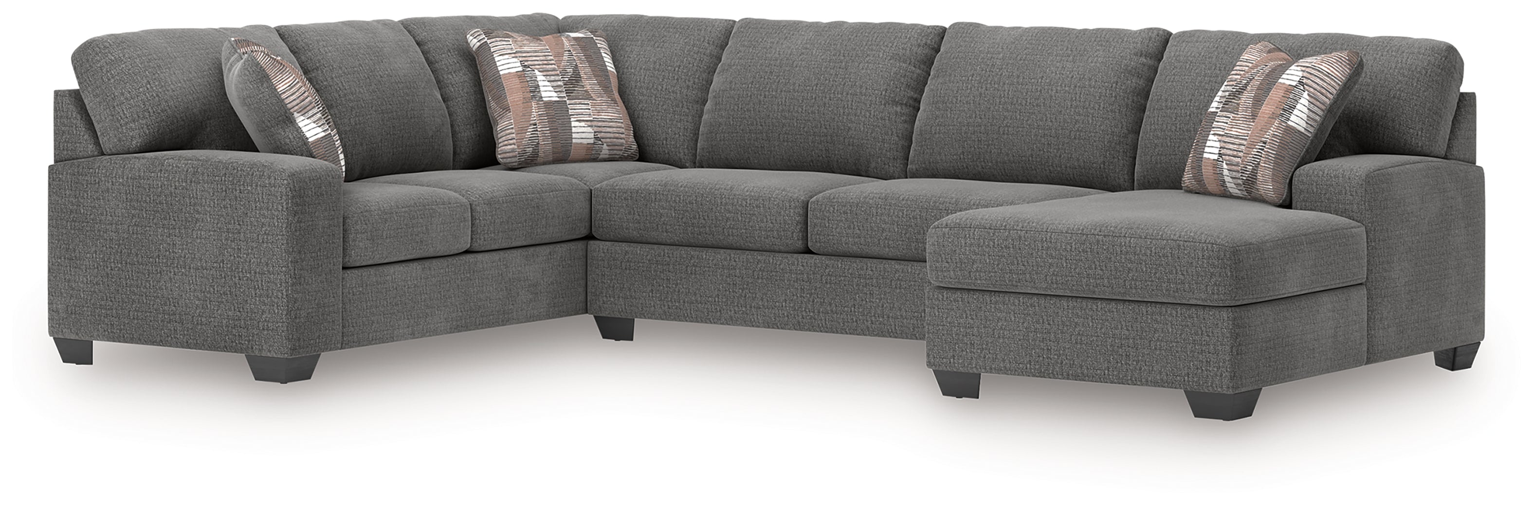 Floridian Furniture - Ashley Furniture - Newellen Sectional - LAF 3-Piece Sleeper Sectional with Chaise / Greystone - 48405S6