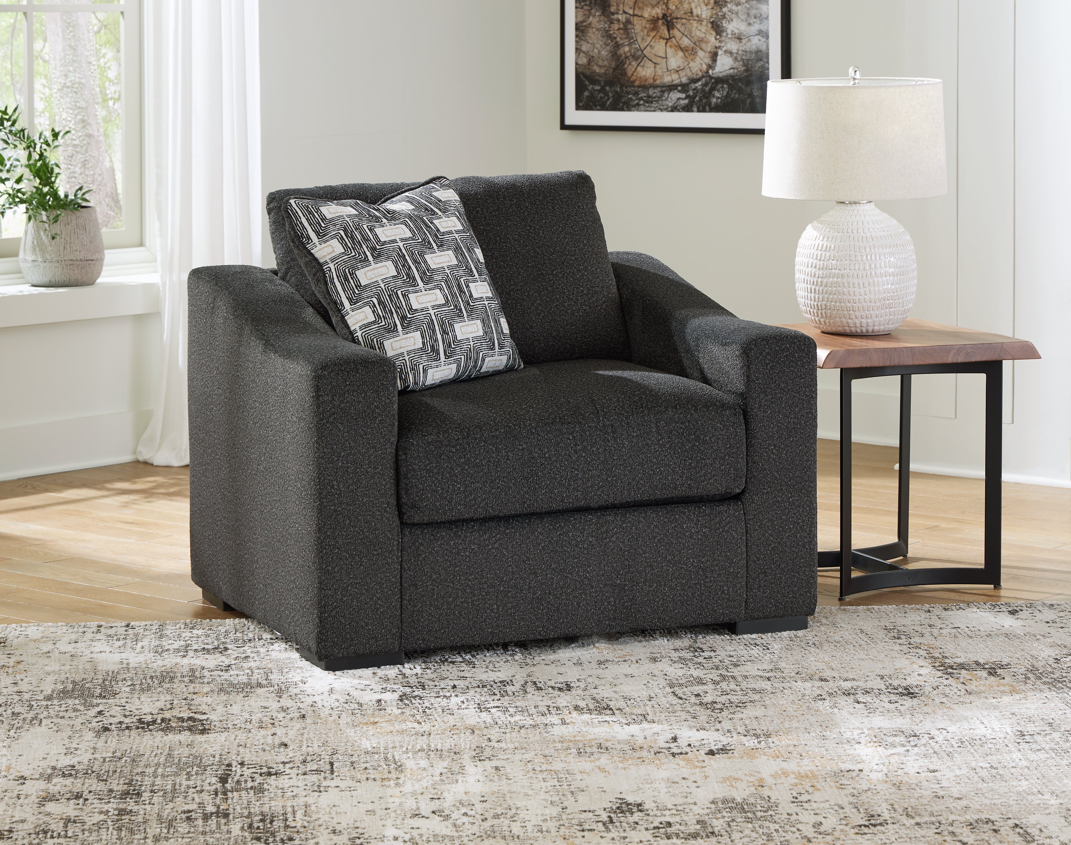 Floridian Furniture - Ashley Furniture - Wryenlynn Living Room - Chair and a Half / Onyx - 4940523