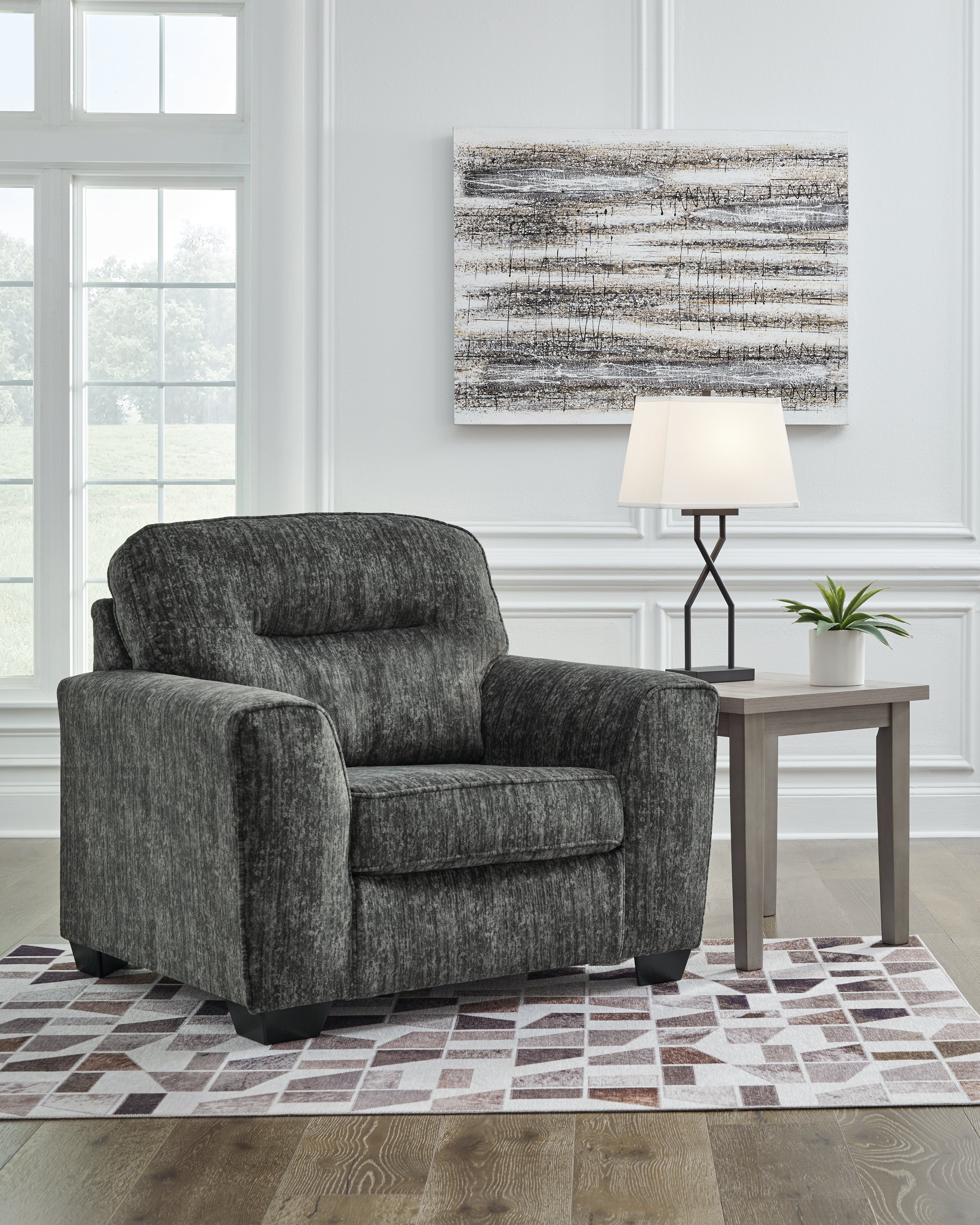 Floridian Furniture - Ashley Furniture - Lonoke Living Room - Chair and a Half / Gunmetal - 5050423