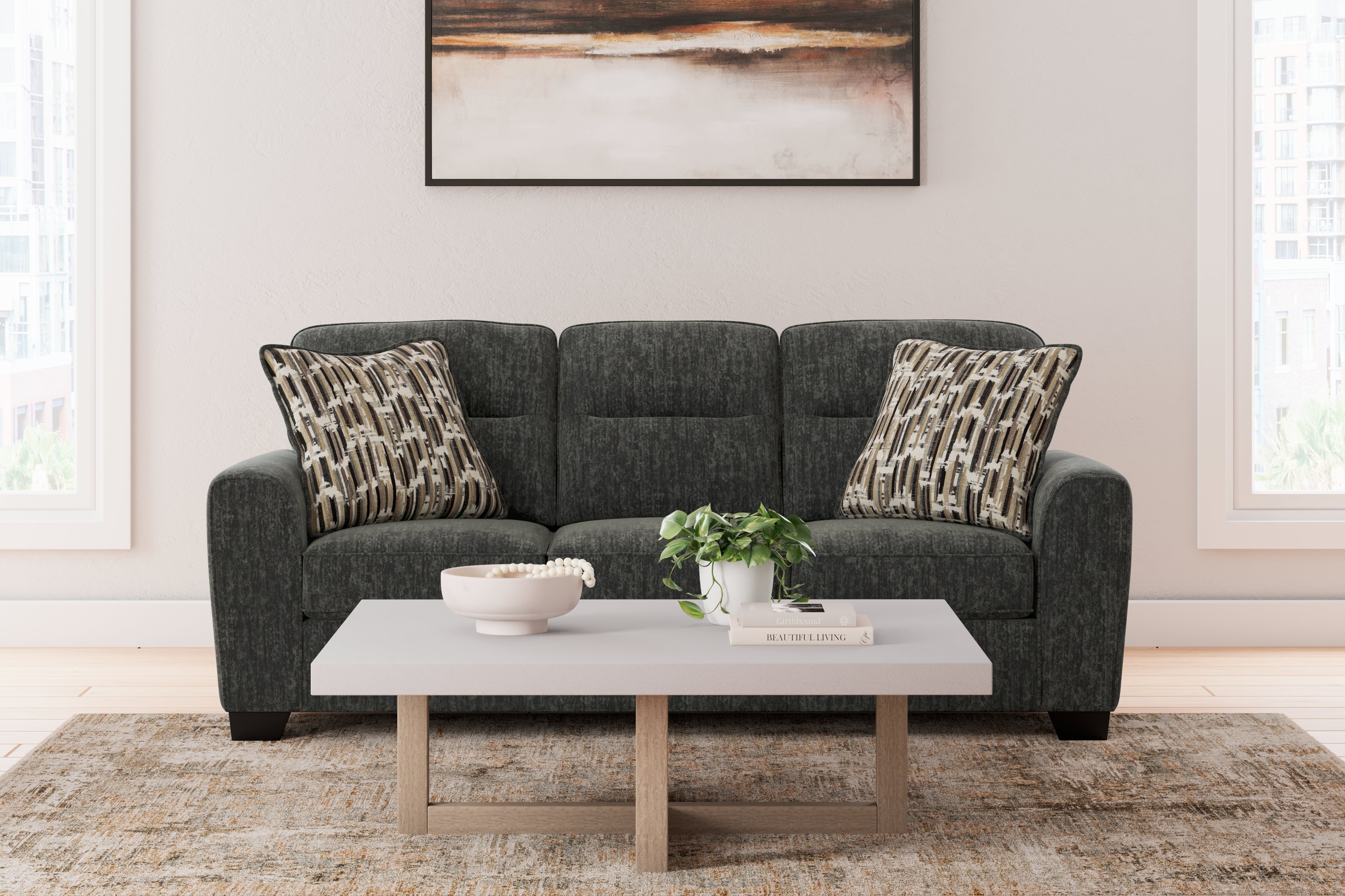 Floridian Furniture - Ashley Furniture - Lonoke Living Room - Sofa / Gunmetal - 5050438