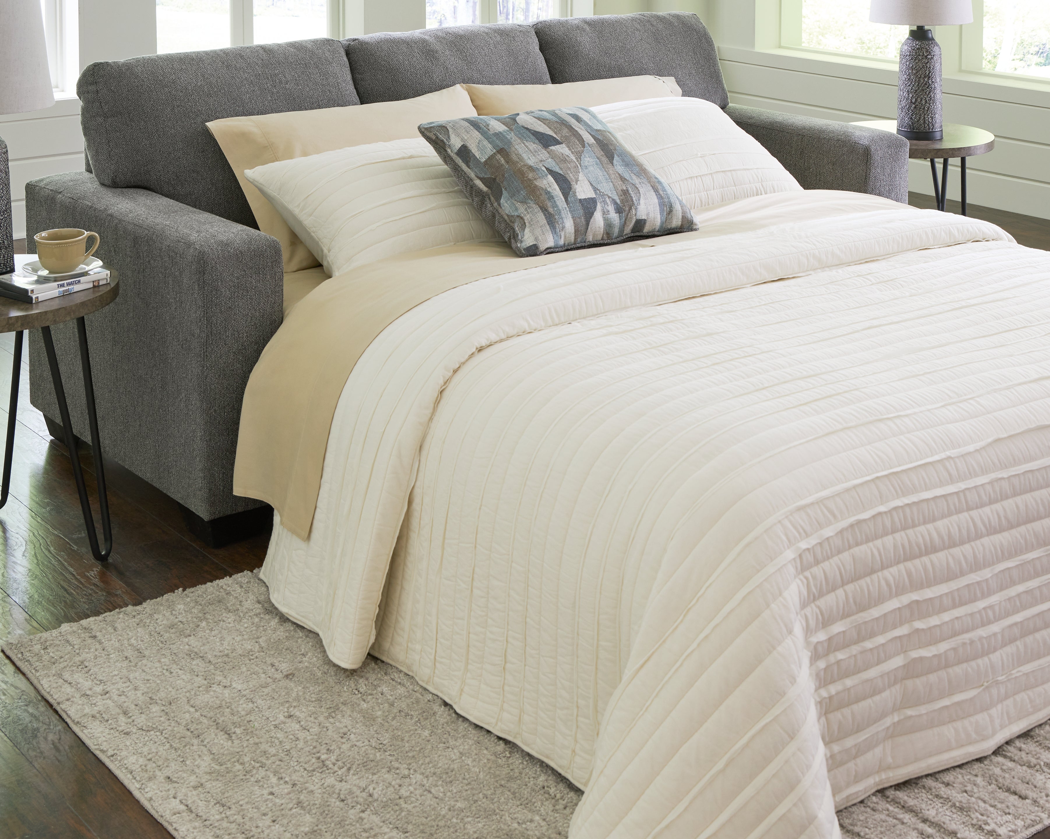 Floridian Furniture - Ashley Furniture - Deltona Living Room - Queen Sofa Sleeper / Graphite - 5120539