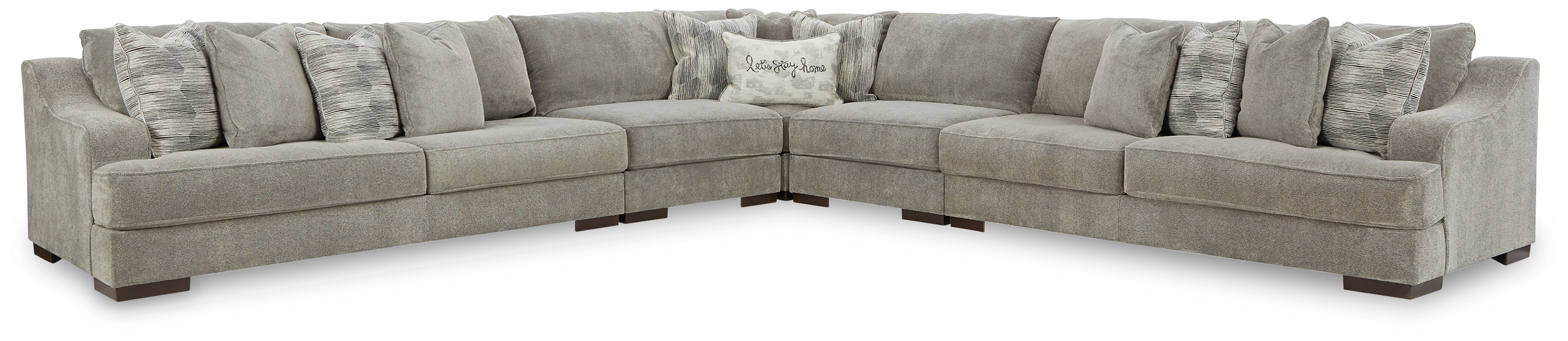 Floridian Furniture - Ashley Furniture - Bayless Sectional - LAF 5-Piece Sectional / Smoke - 52304S3